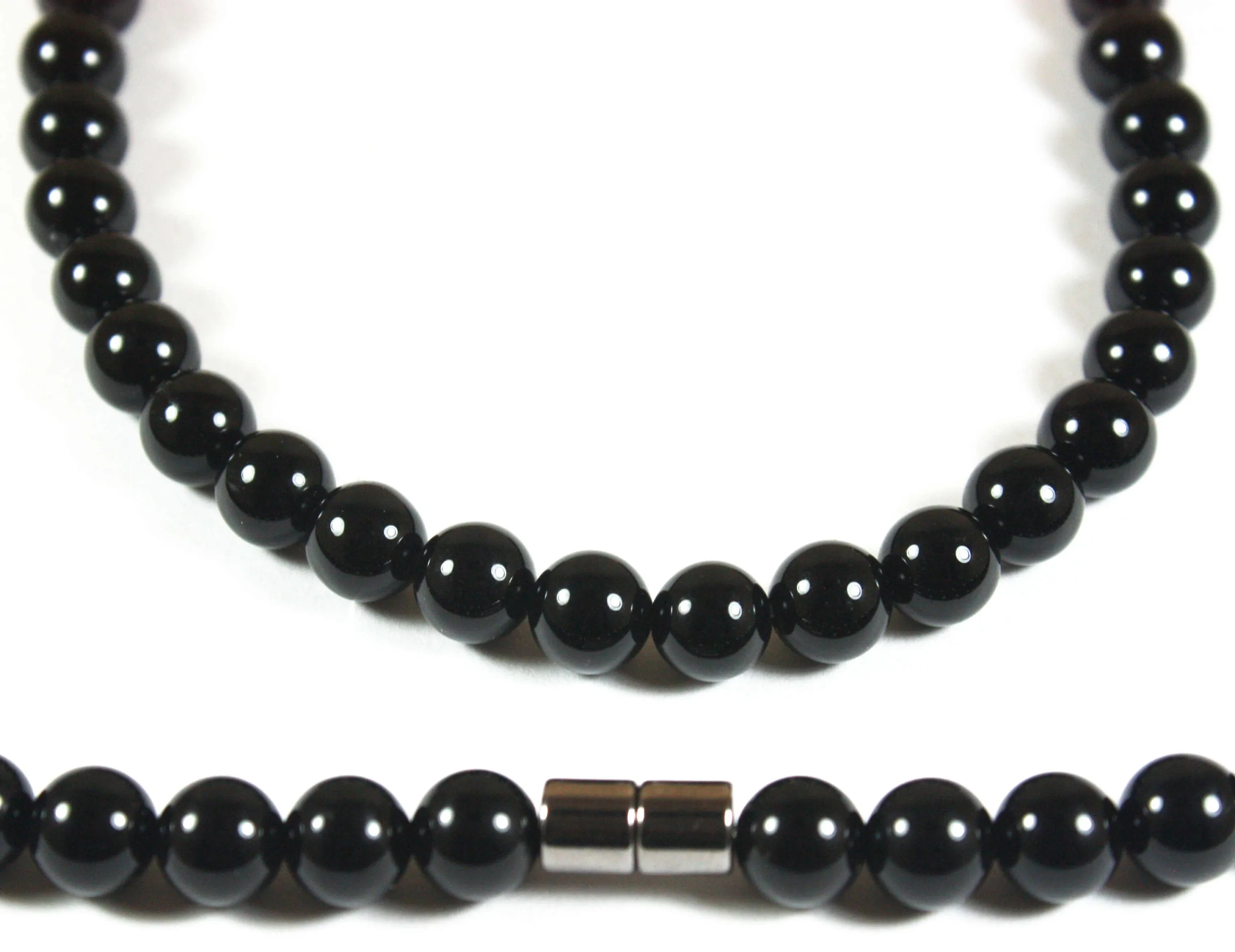 10mm Black Onyx Necklace - EMF Protection Jewelry - Empath Protection - Necklaces for Women/Men - Protection Stones with Magneti