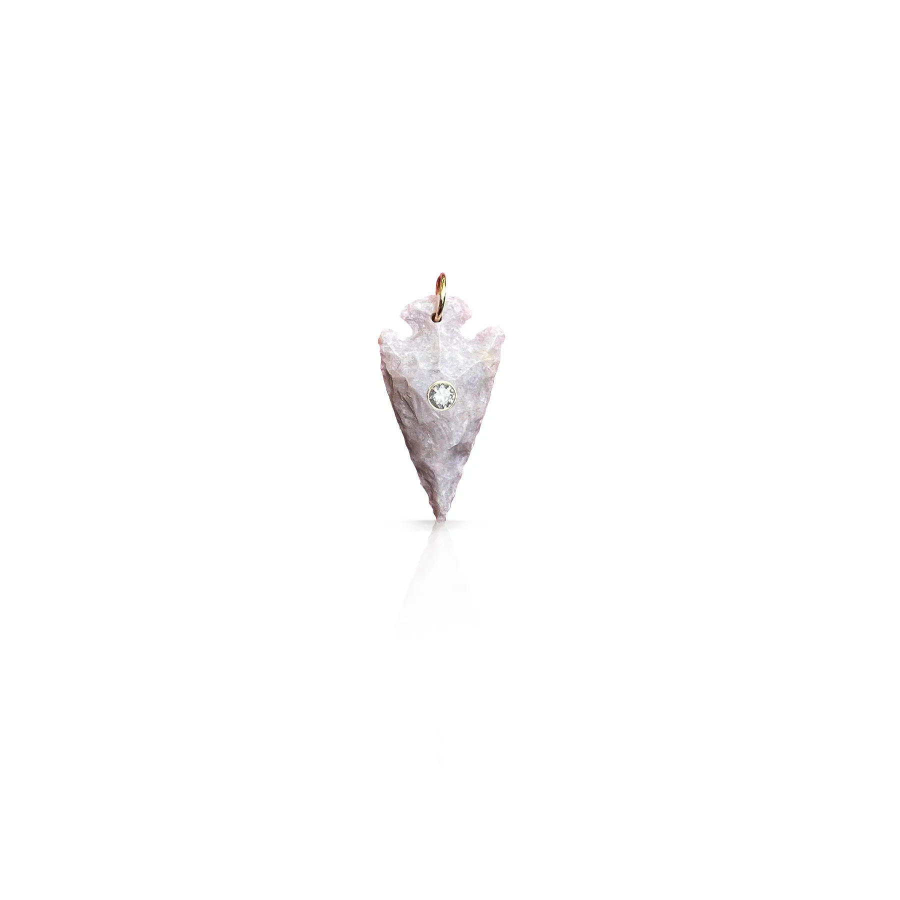 14k Agate Arrowhead Charm