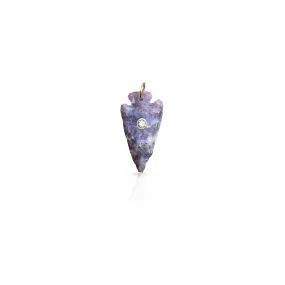 14k Agate Arrowhead Charm