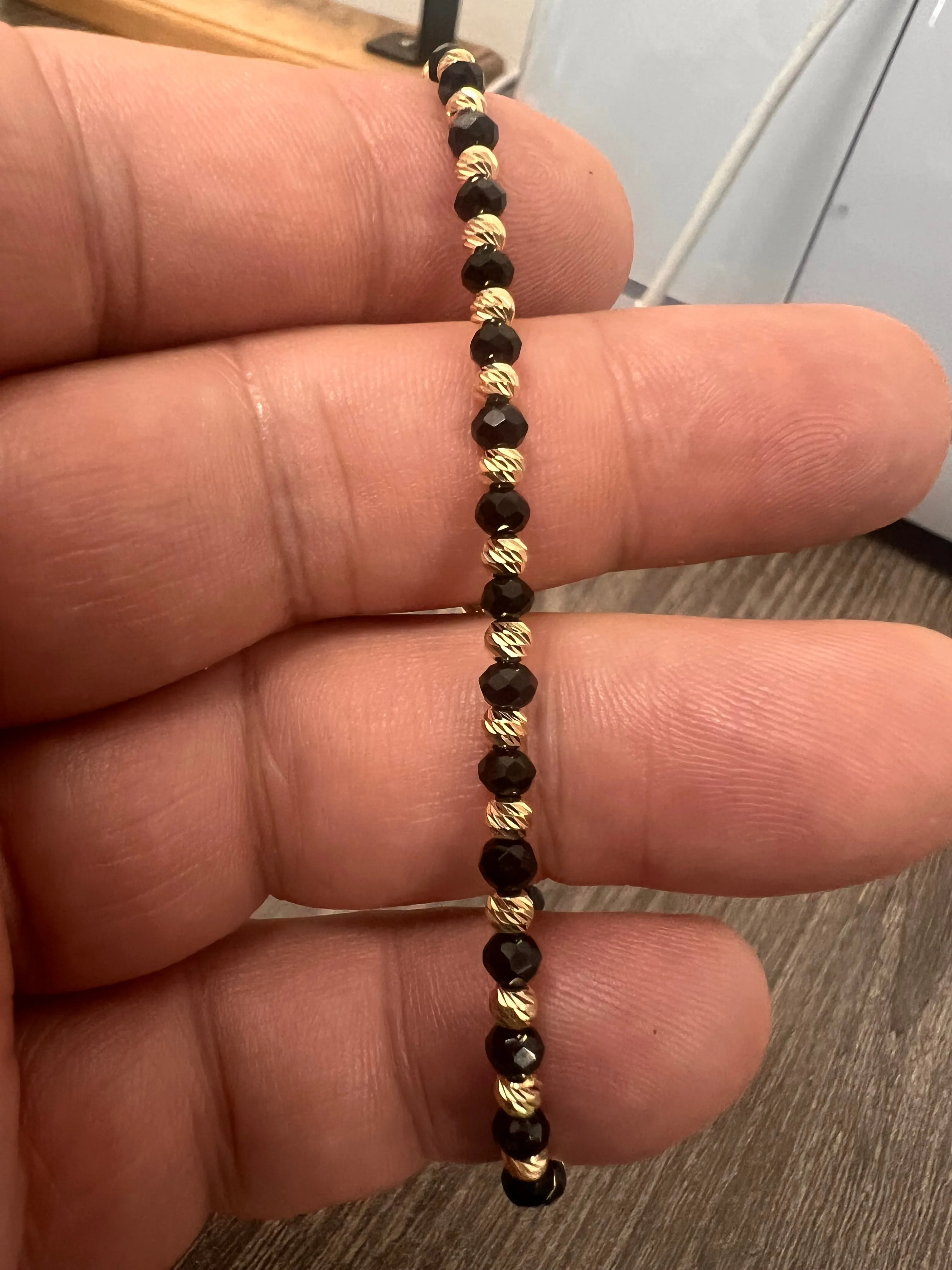 14K Yellow gold onyx bracelet-906283