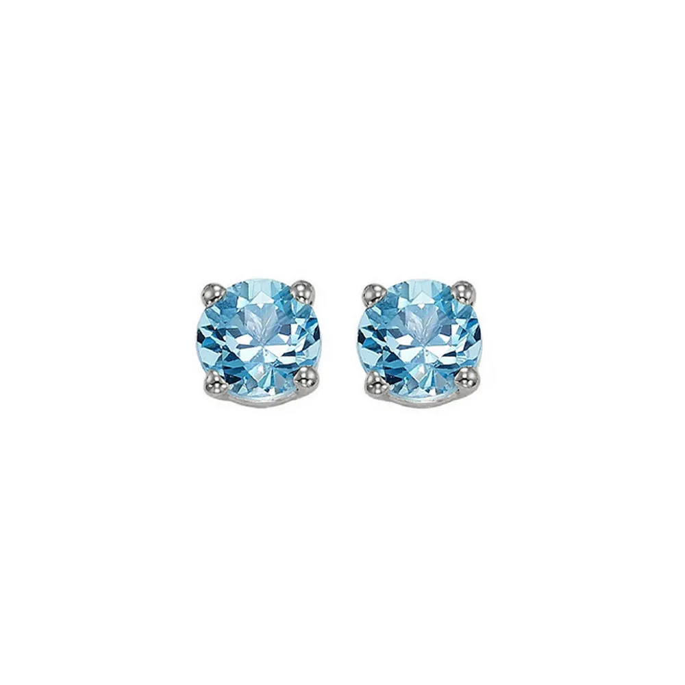 14KT WHITE GOLD BLUE TOPAZ (1 CTW) EARRING