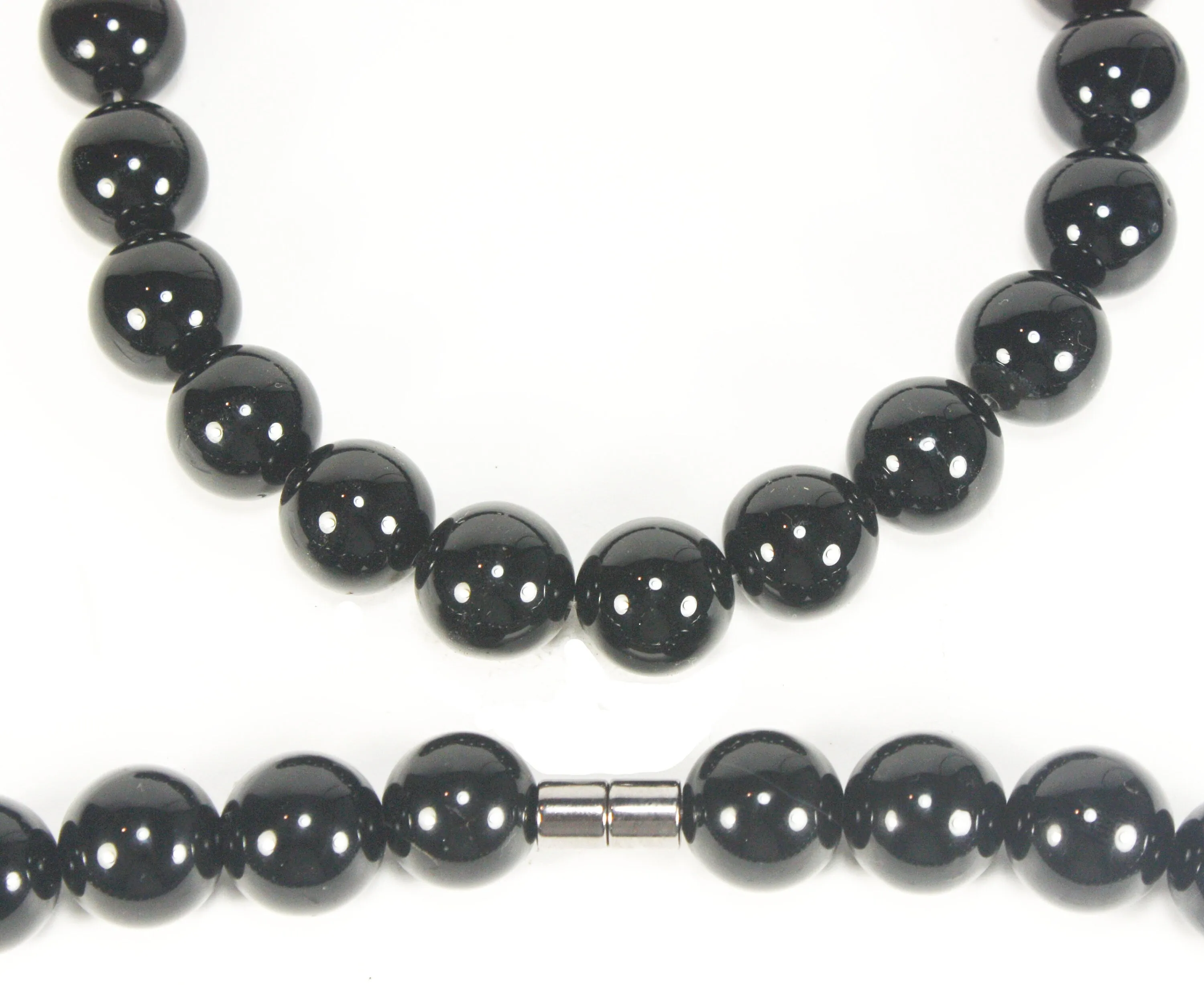 16mm Black Onyx Necklace - EMF Protection Jewelry - Empath Protection - Necklaces for Women/Men - Protection Stones with Magneti