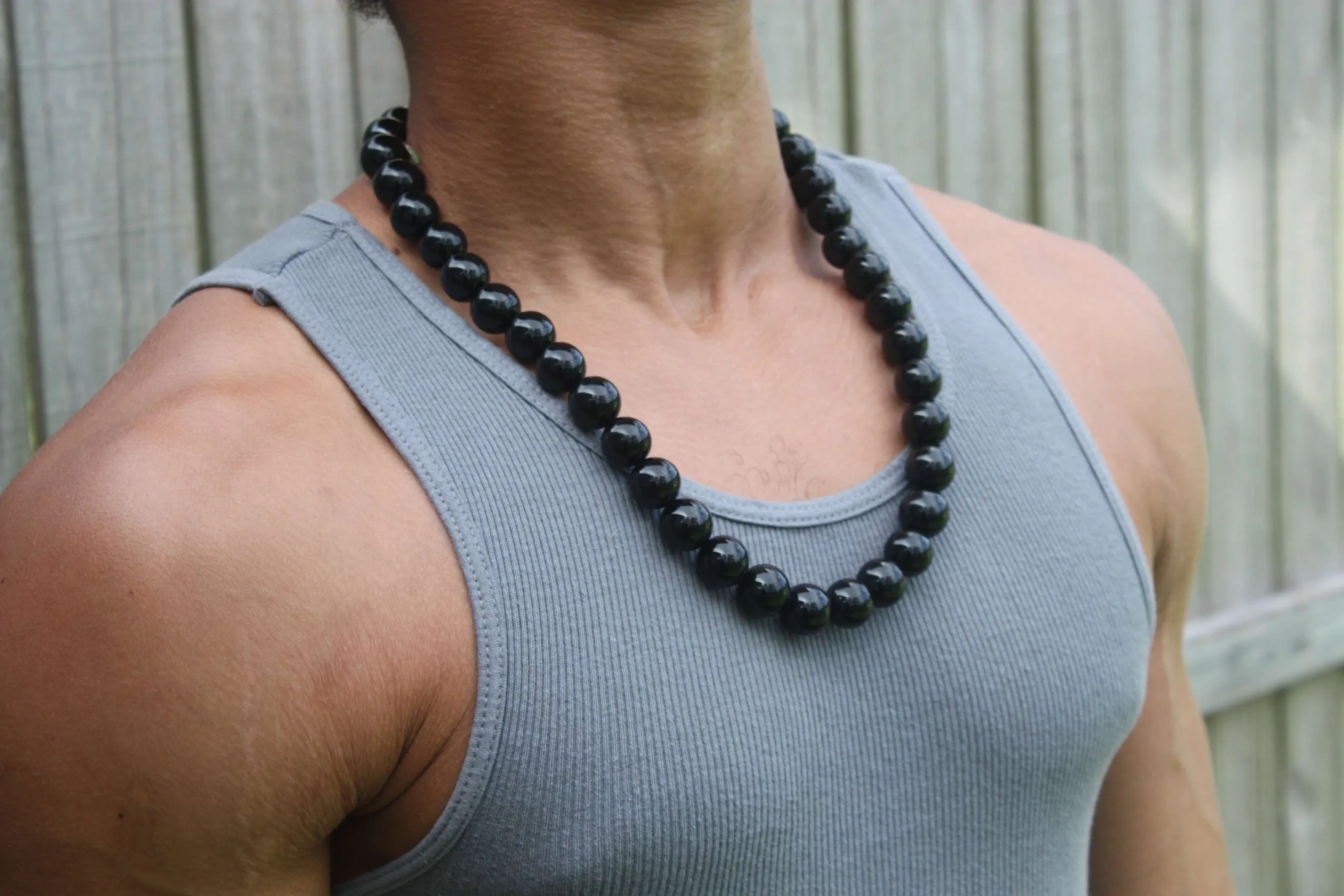 16mm Black Onyx Necklace - EMF Protection Jewelry - Empath Protection - Necklaces for Women/Men - Protection Stones with Magneti