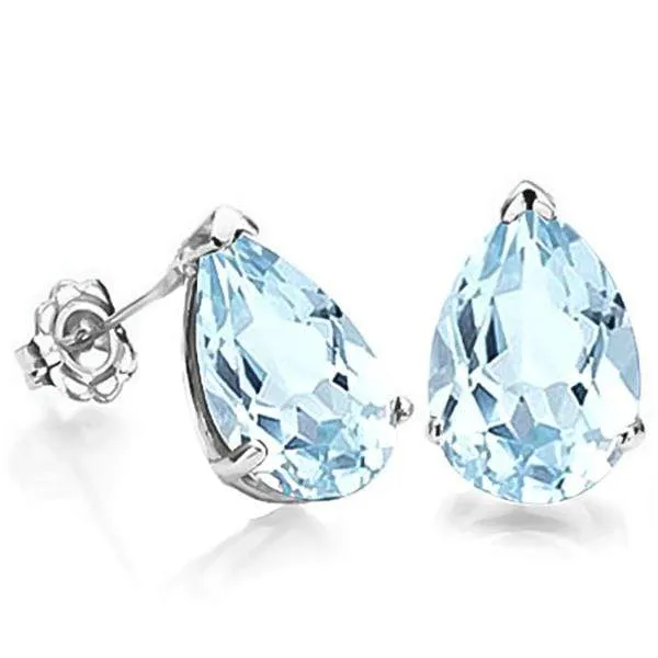 3/4 CT BABY SWISS BLUE TOPAZ 10KT SOLID GOLD EARRINGS STUD