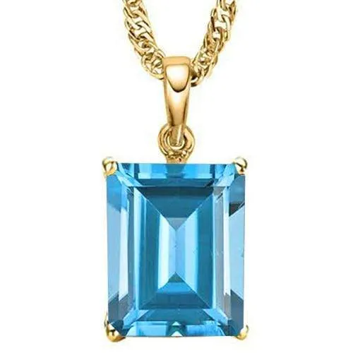 3/4 CT BABY SWISS BLUE TOPAZ 10KT SOLID GOLD PENDANT