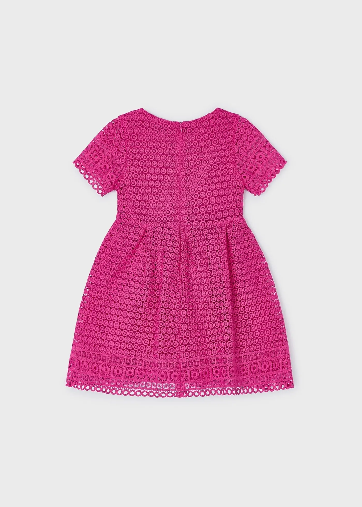 3918 - Embroidered dress for girl - Fuchsia