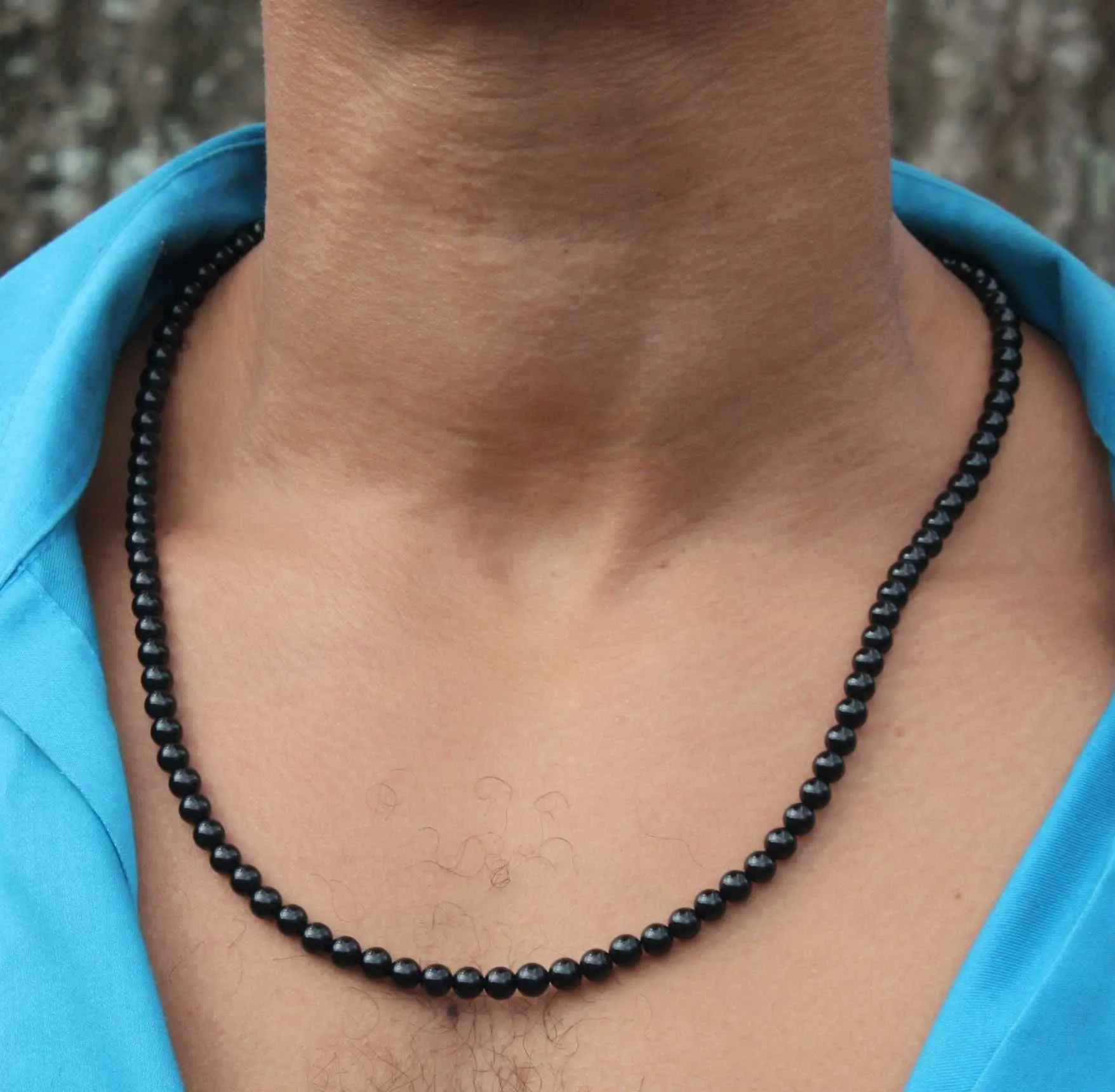 6mm Black Onyx Necklace - EMF Protection Jewelry - Empath Protection - Necklaces for Women/Men - Protection Stones with Magnetic