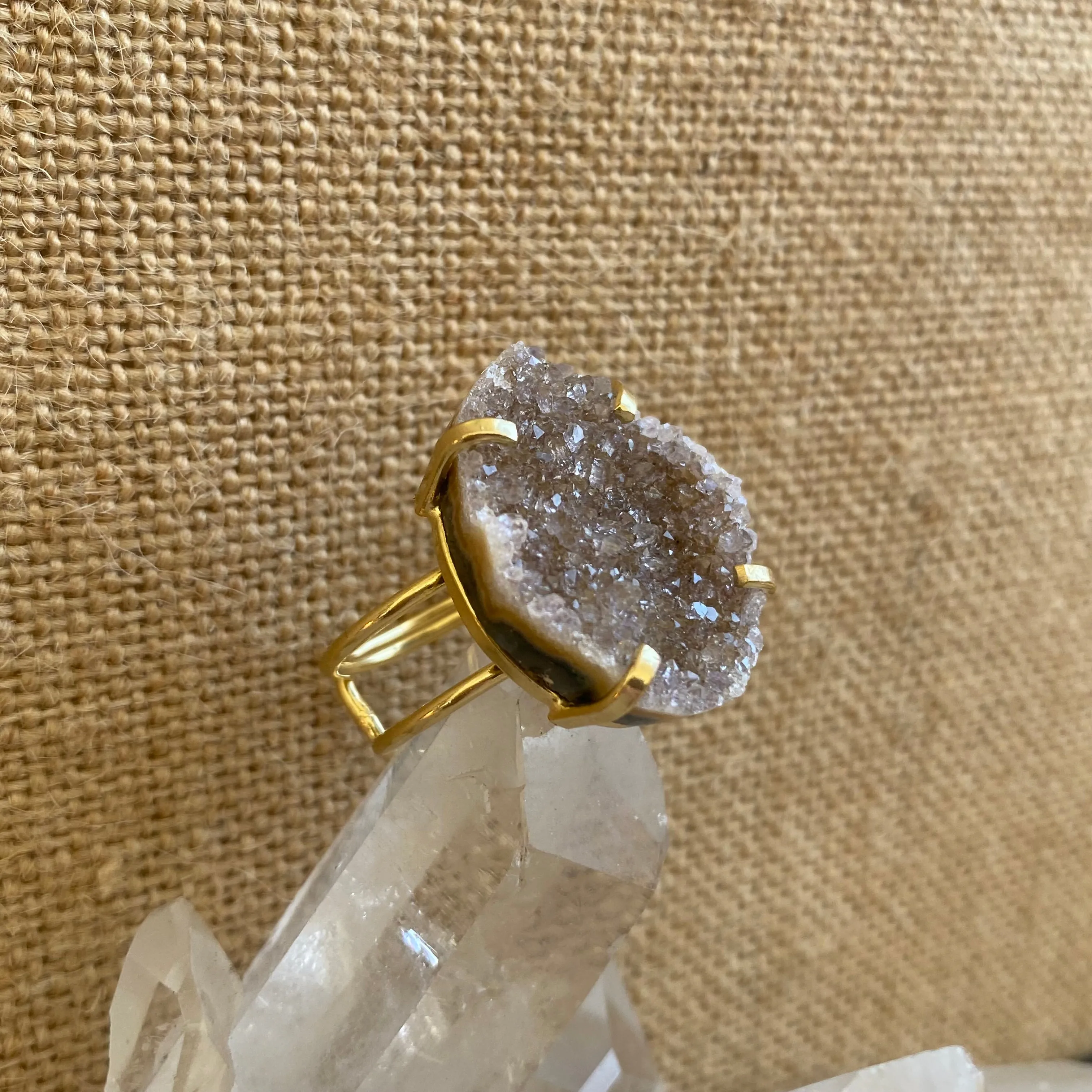 Agate Druzy Ring #60