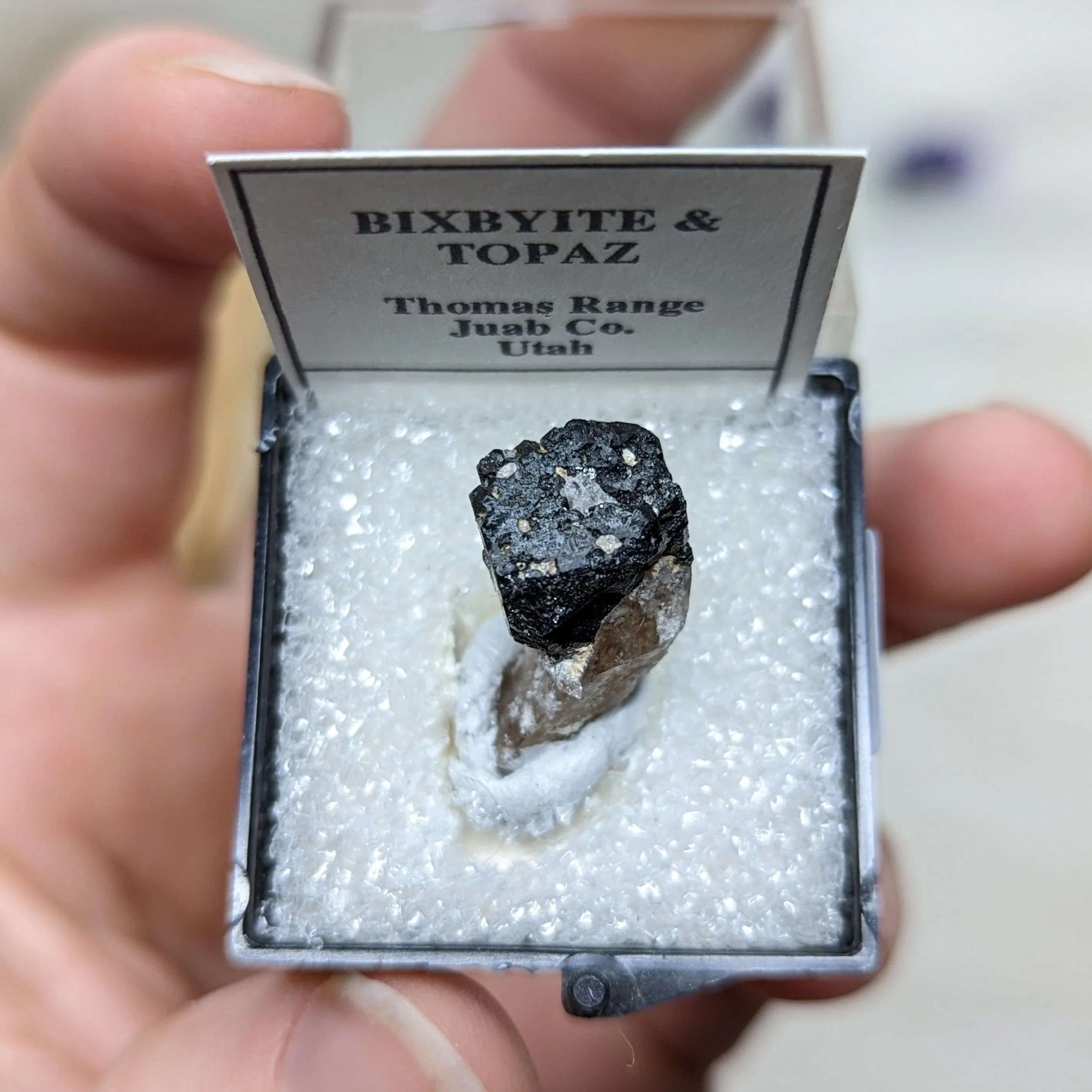 Amazing Golden Topaz & Bixbyite In Collectors Box