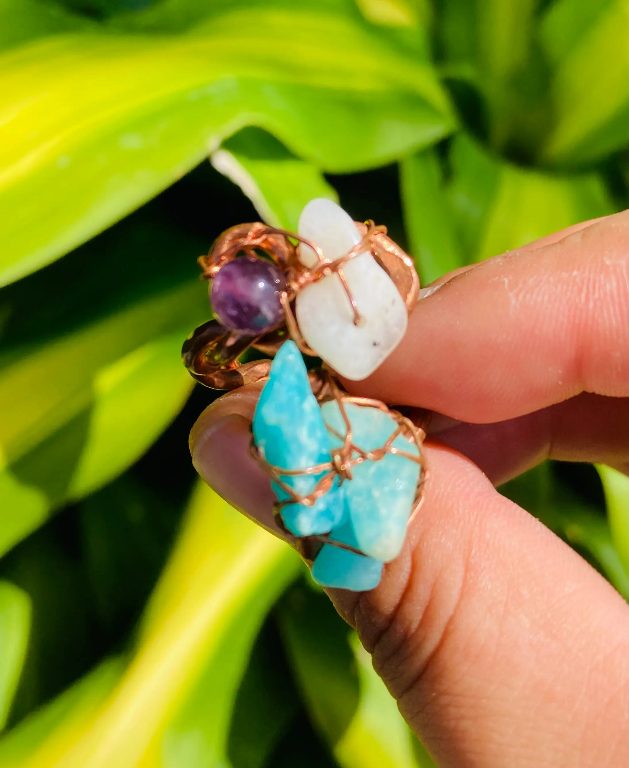 Amazonite Moonstone Magic Ring