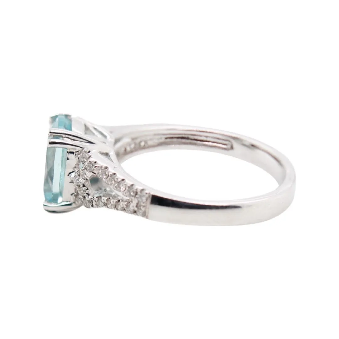 Aquamarine and Diamond Ring