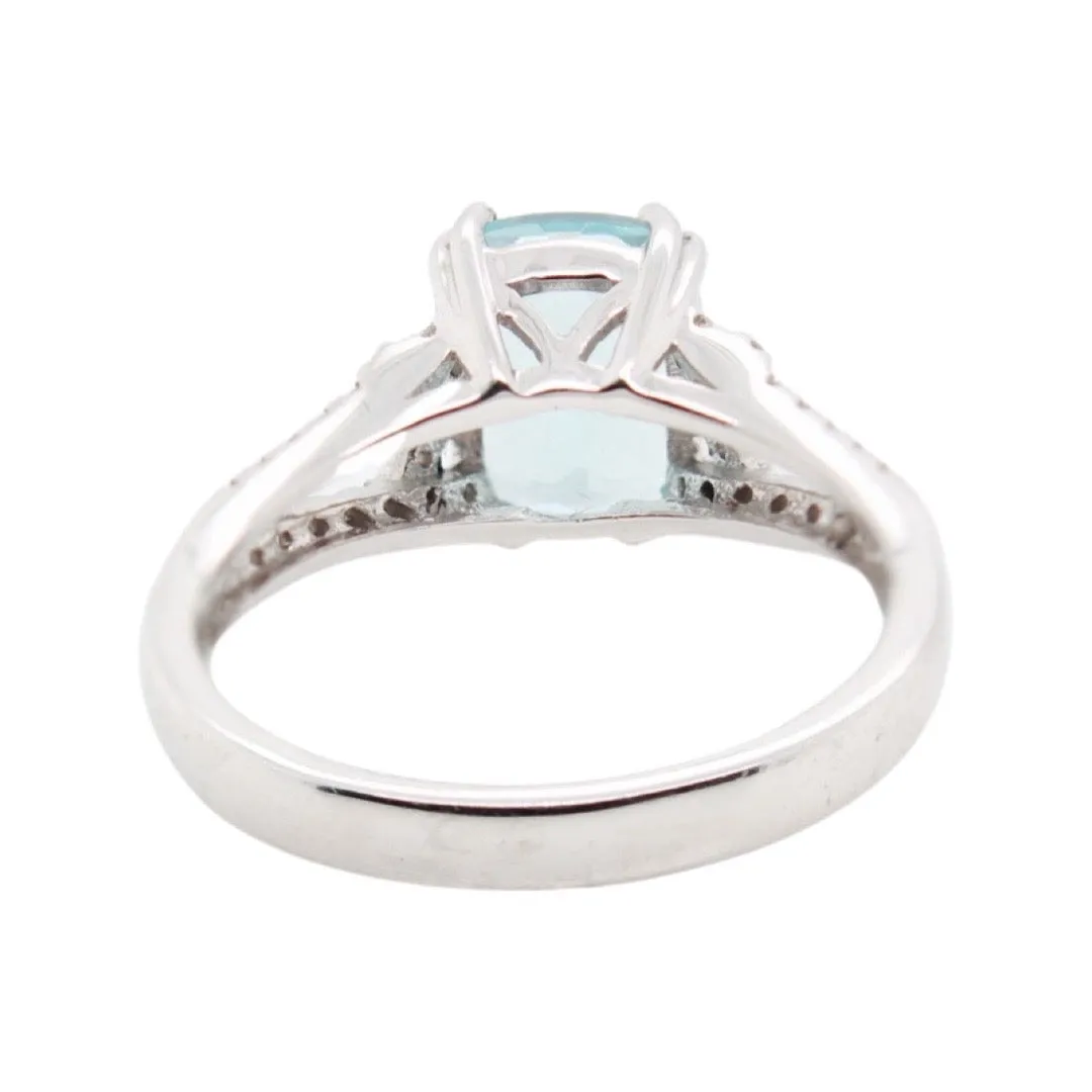 Aquamarine and Diamond Ring