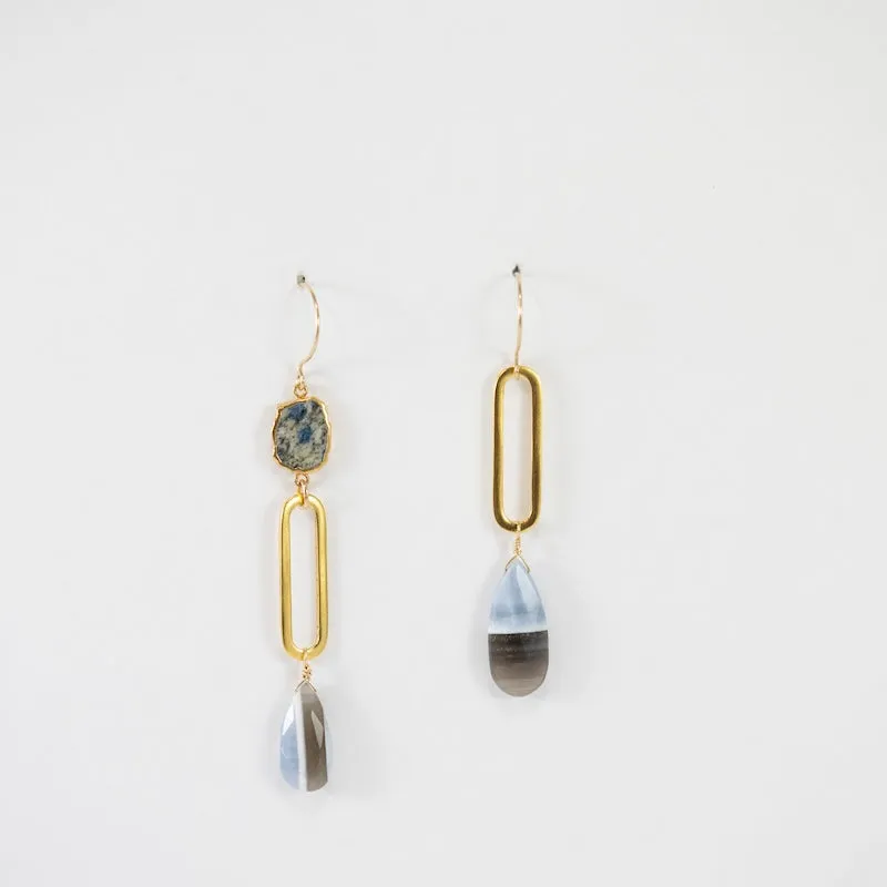 Asymetrical Earrings with Agate