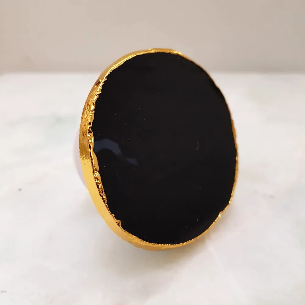 Black Agate Geode Phone Grip