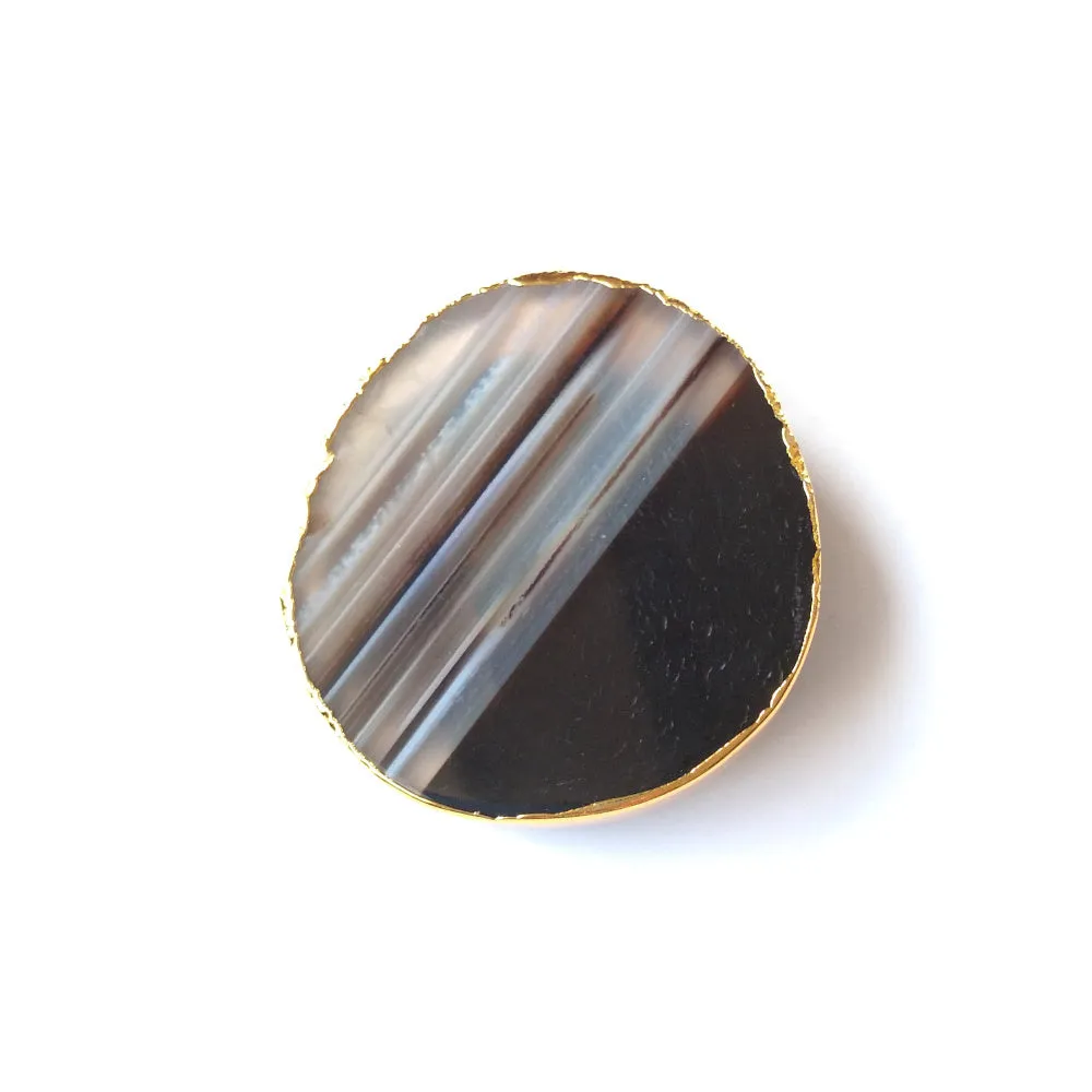 Black Agate Geode Phone Grip