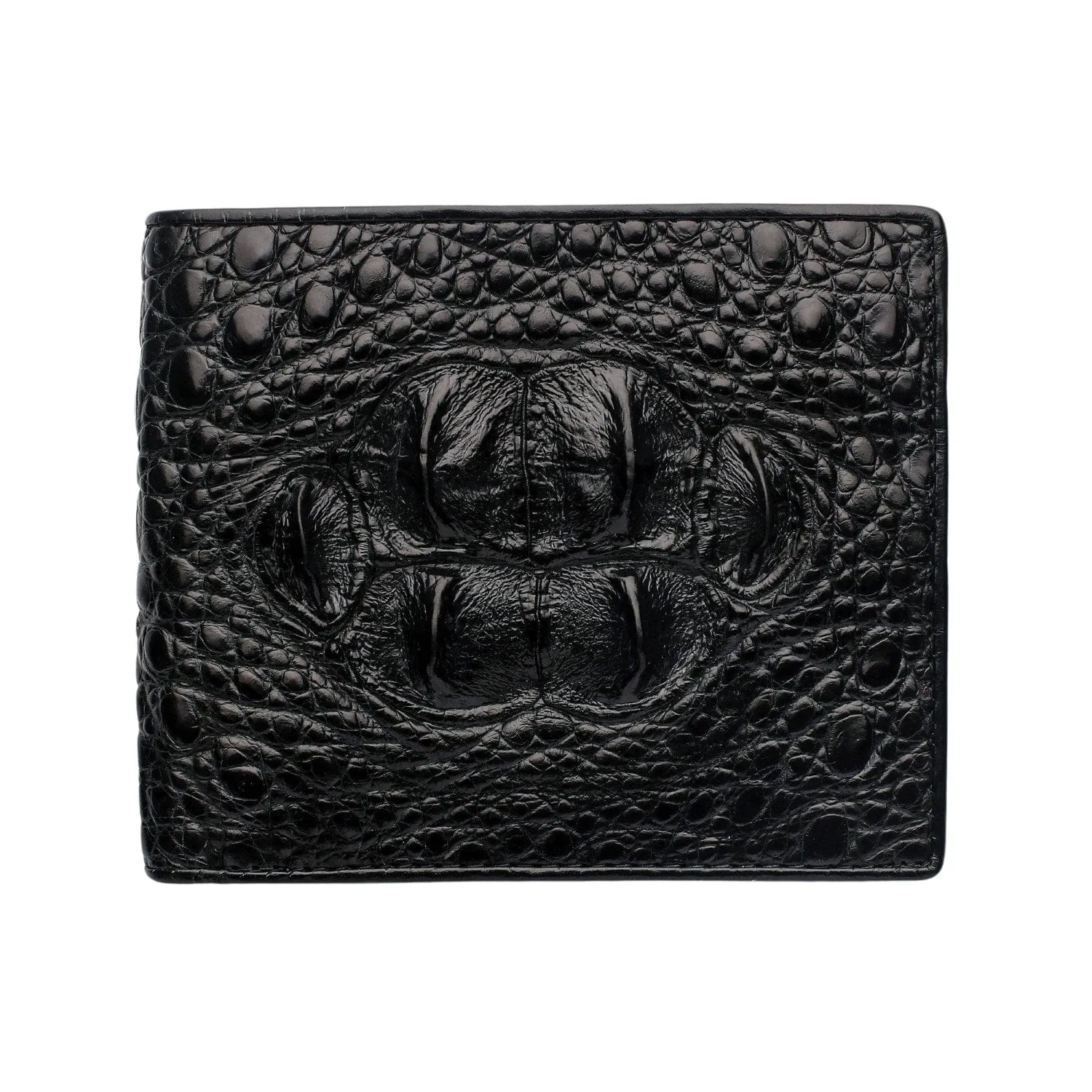 Black Big Hornback Crocodile Mens Wallet