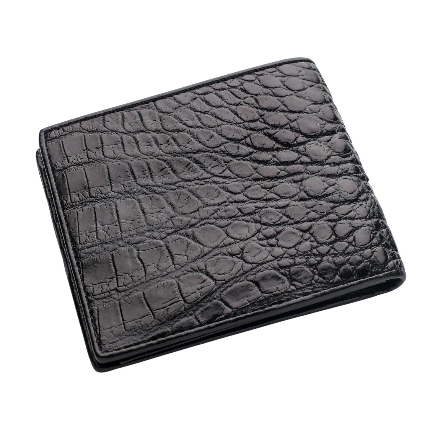 Black Big Hornback Crocodile Mens Wallet