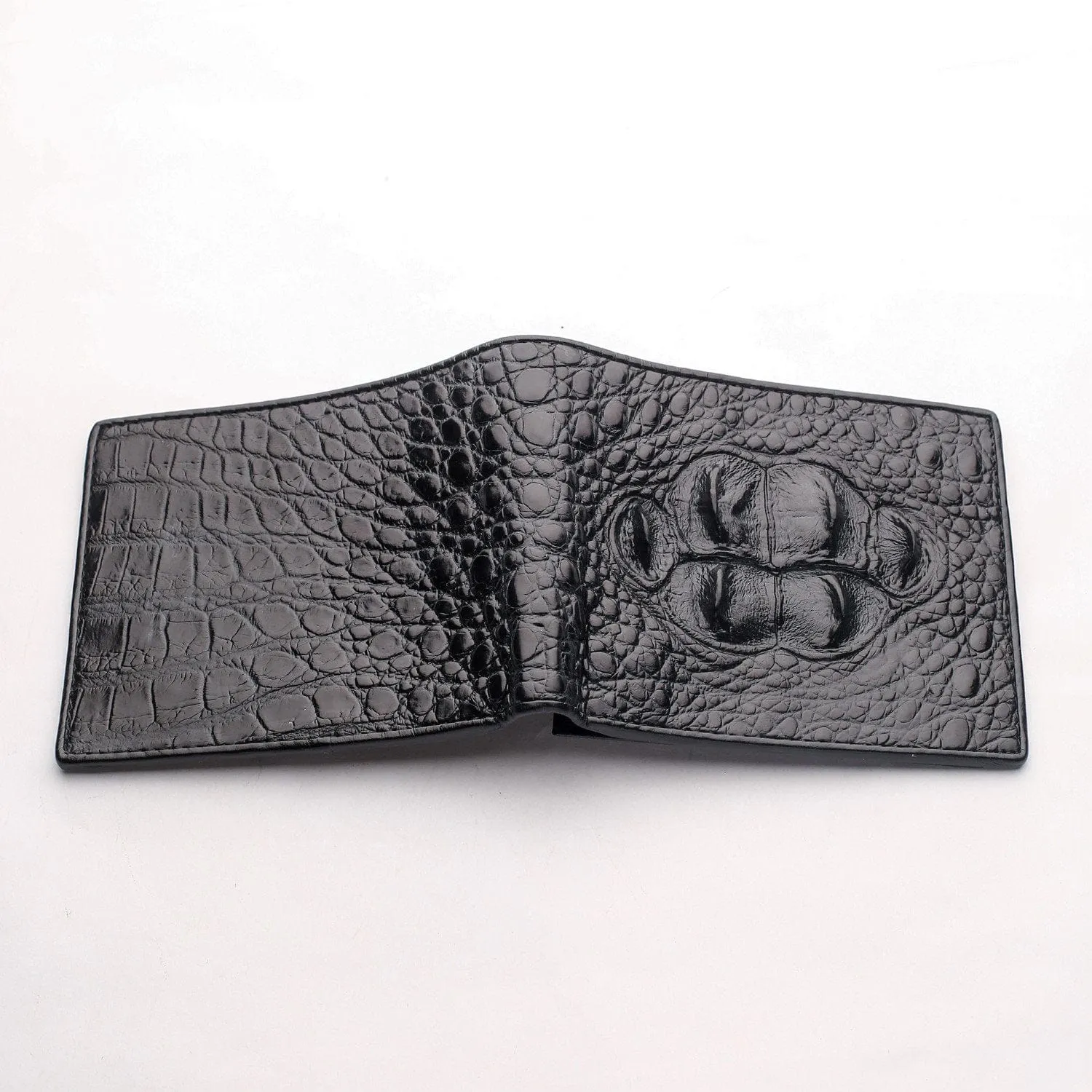 Black Big Hornback Crocodile Mens Wallet