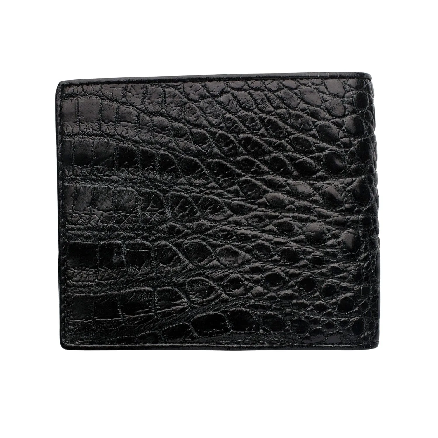 Black Big Hornback Crocodile Mens Wallet