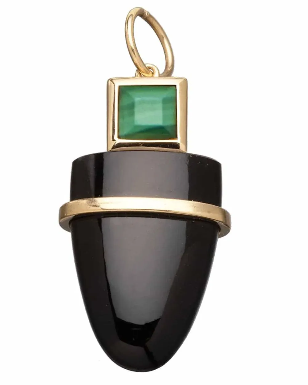 Black Onyx and Malachite Divina Charm