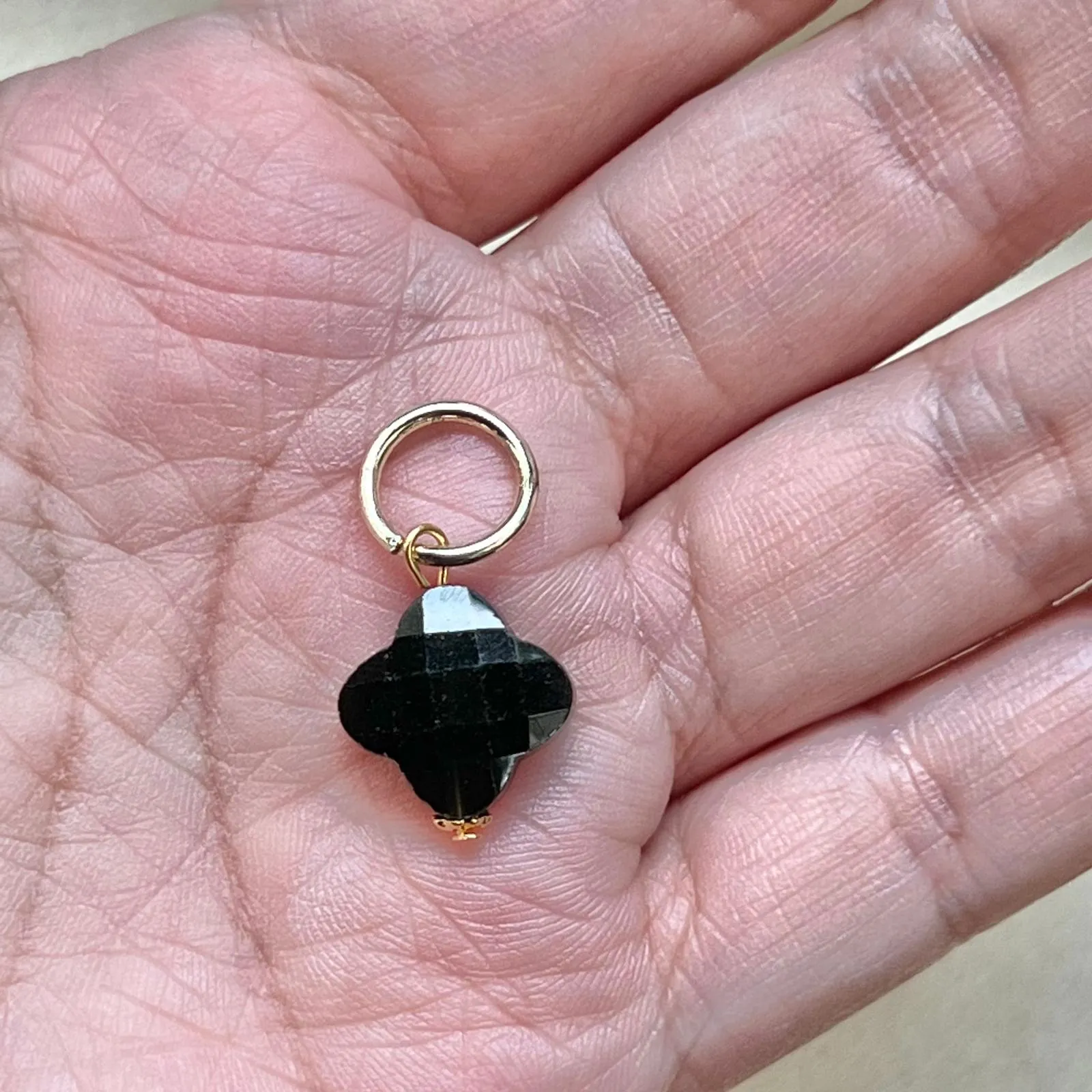 Black Onyx Clover Pendant