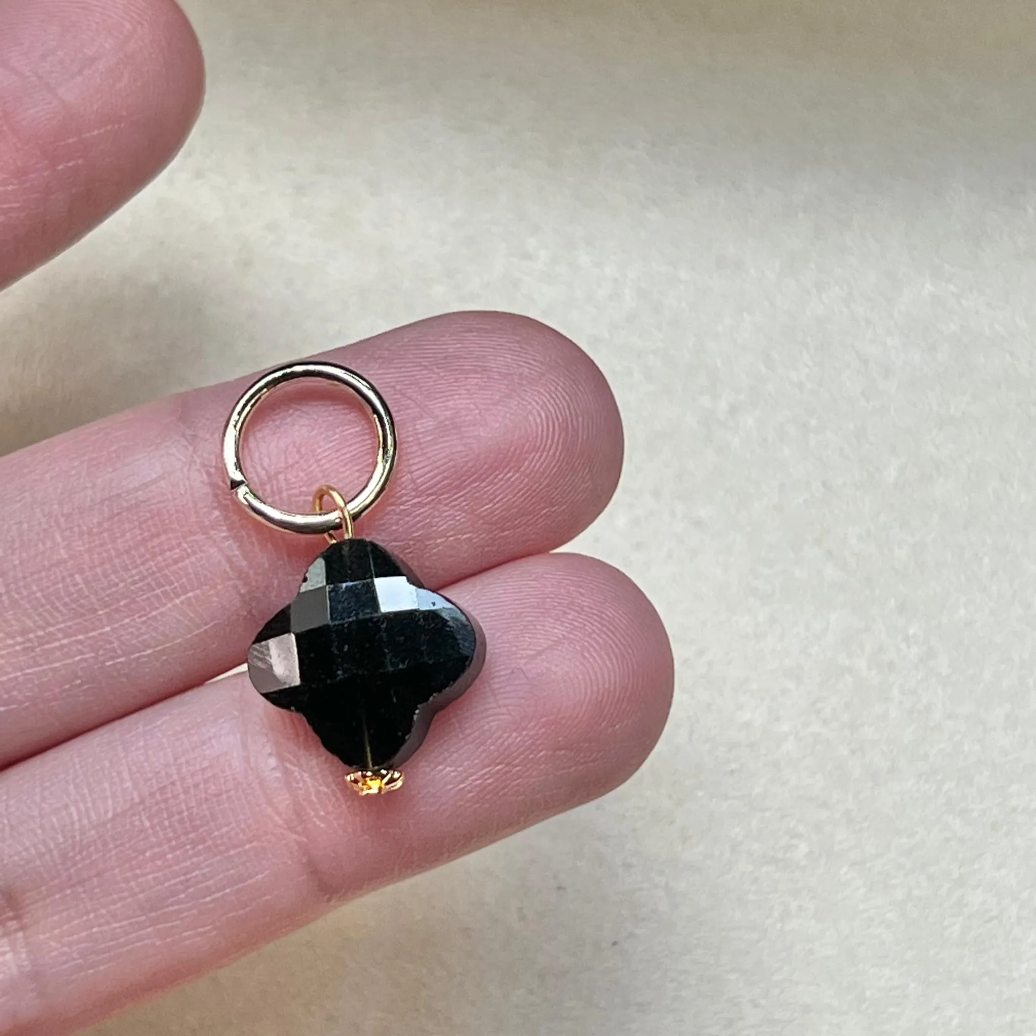 Black Onyx Clover Pendant