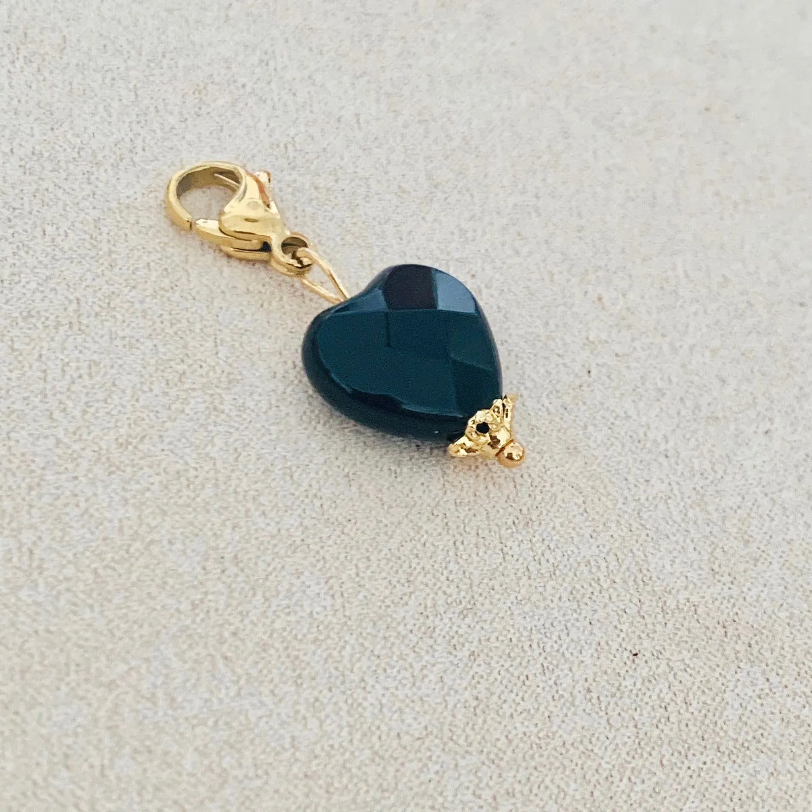 Black Onyx Heart Charm