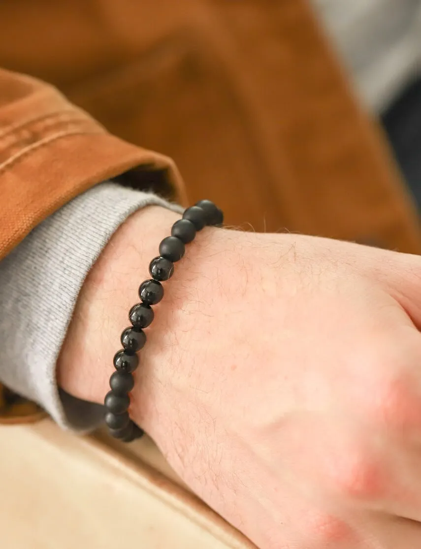 Black Onyx Men's Bracelet for Strong