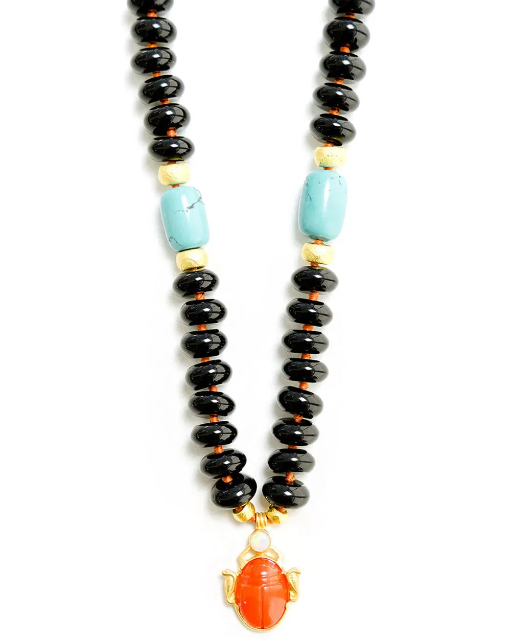 Black Onyx Turquoise Cobra Necklace