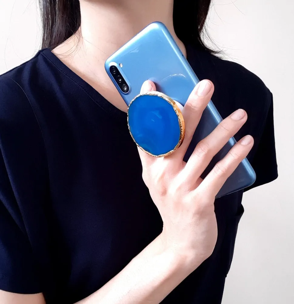 Blue Agate Geode Phone Grip