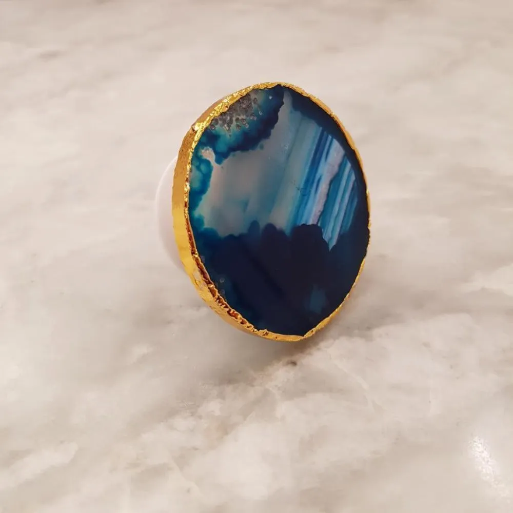 Blue Agate Geode Phone Grip