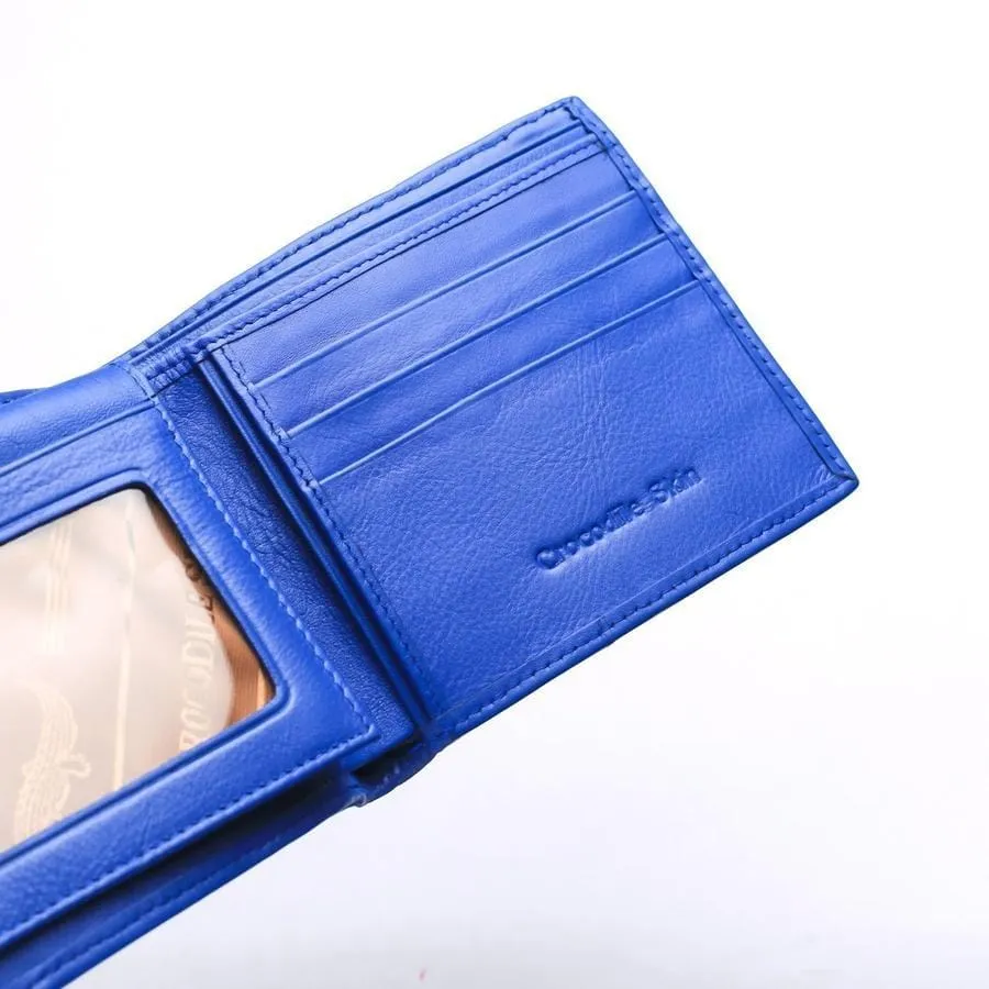 Blue Crocodile Stomach Skin Mens Wallets