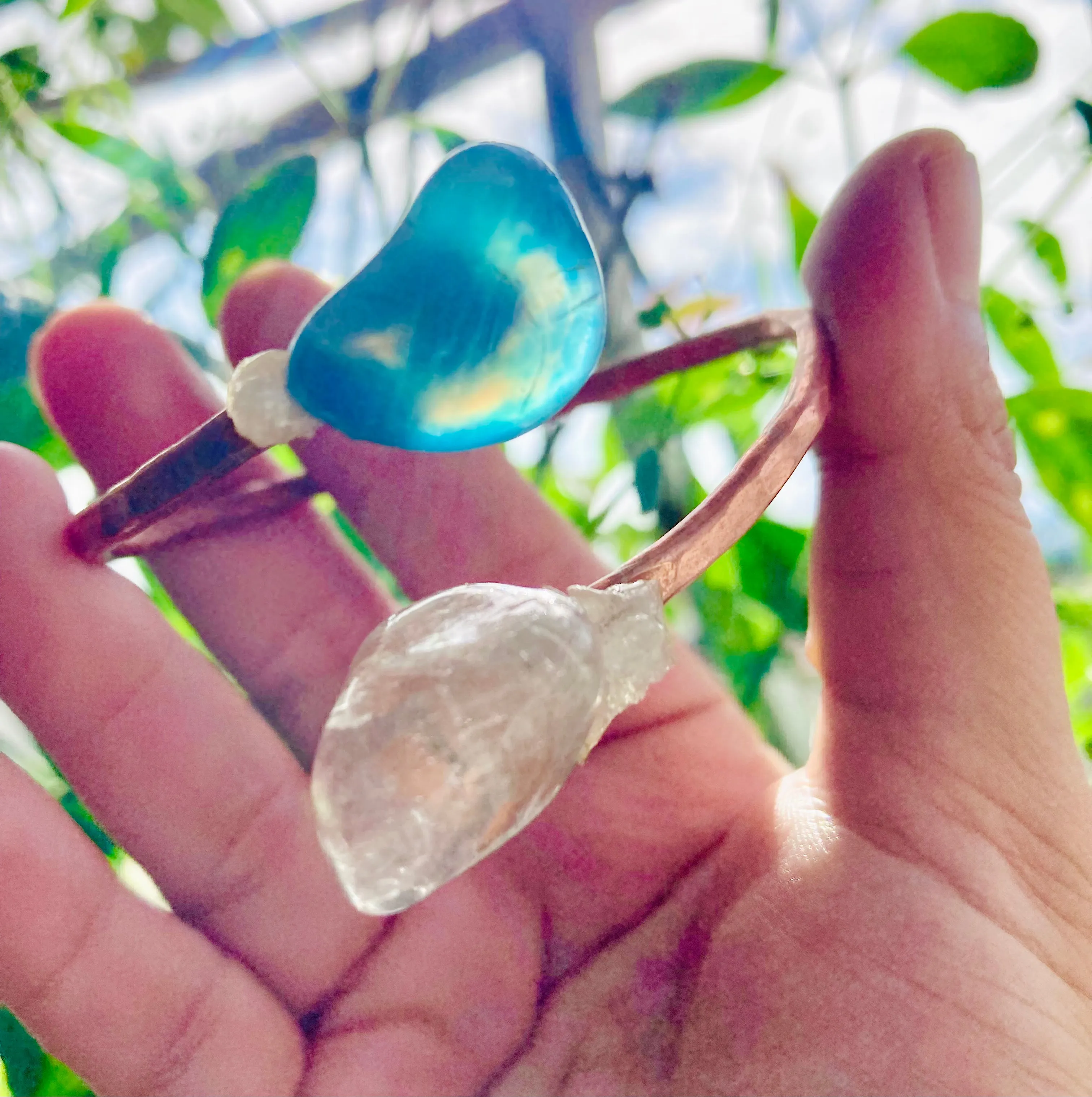 Blue Onyx ~ Quartz Bangle