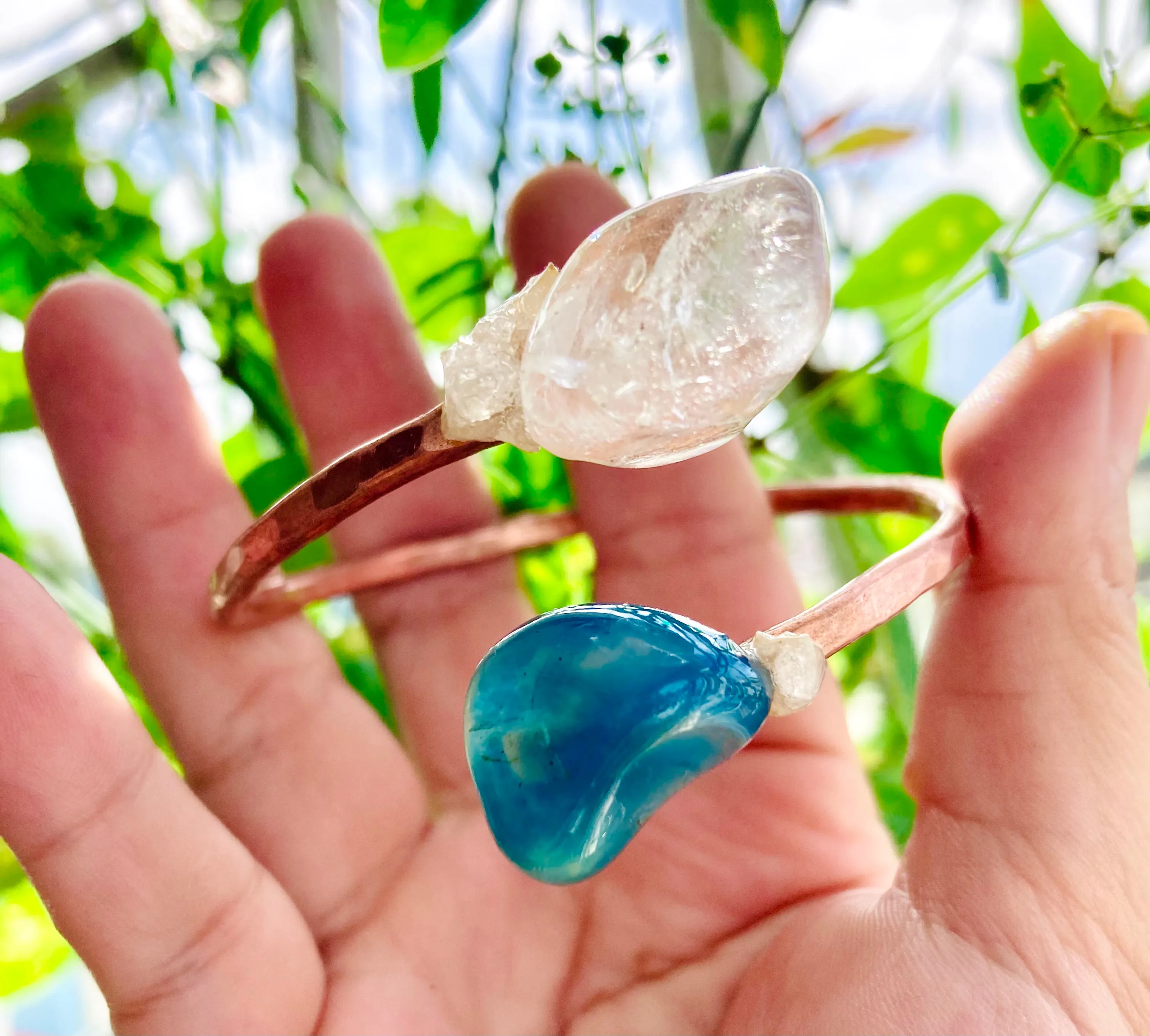 Blue Onyx ~ Quartz Bangle