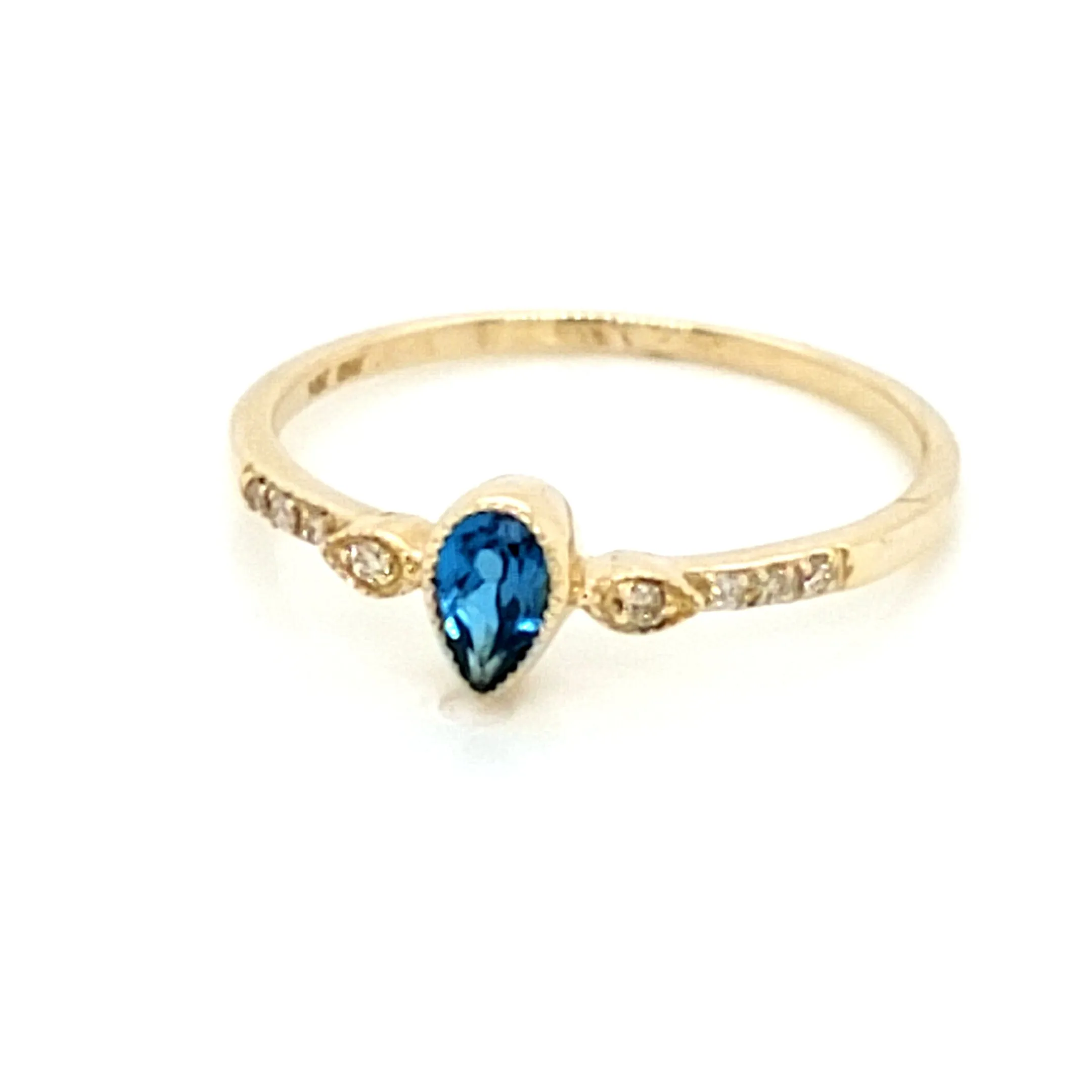 Blue Topaz and Diamond Ring