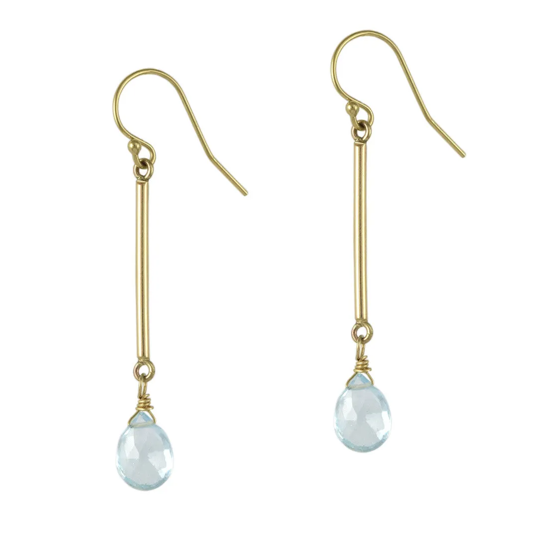 Blue Topaz Bar Earrings