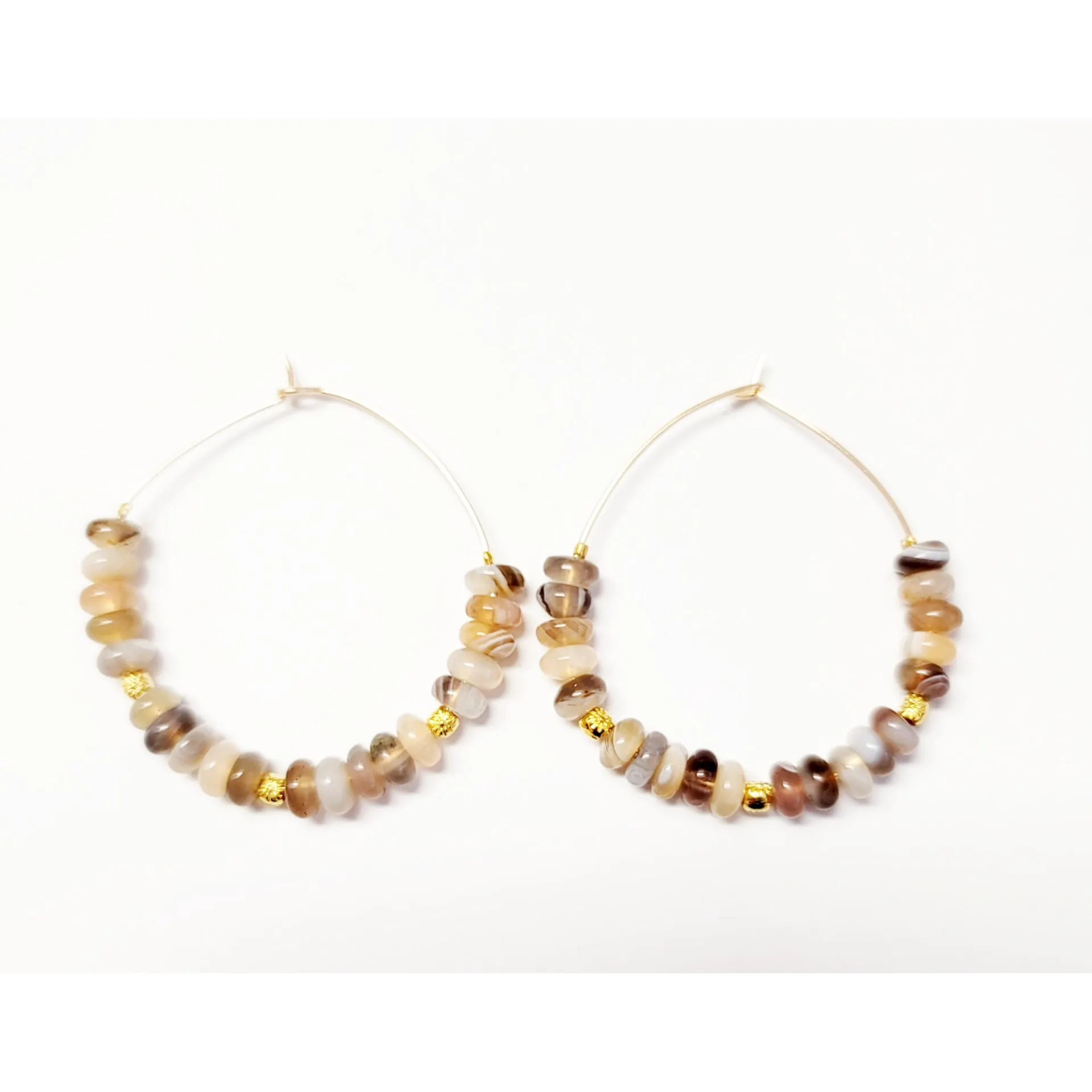 Botswana Agate Hoops