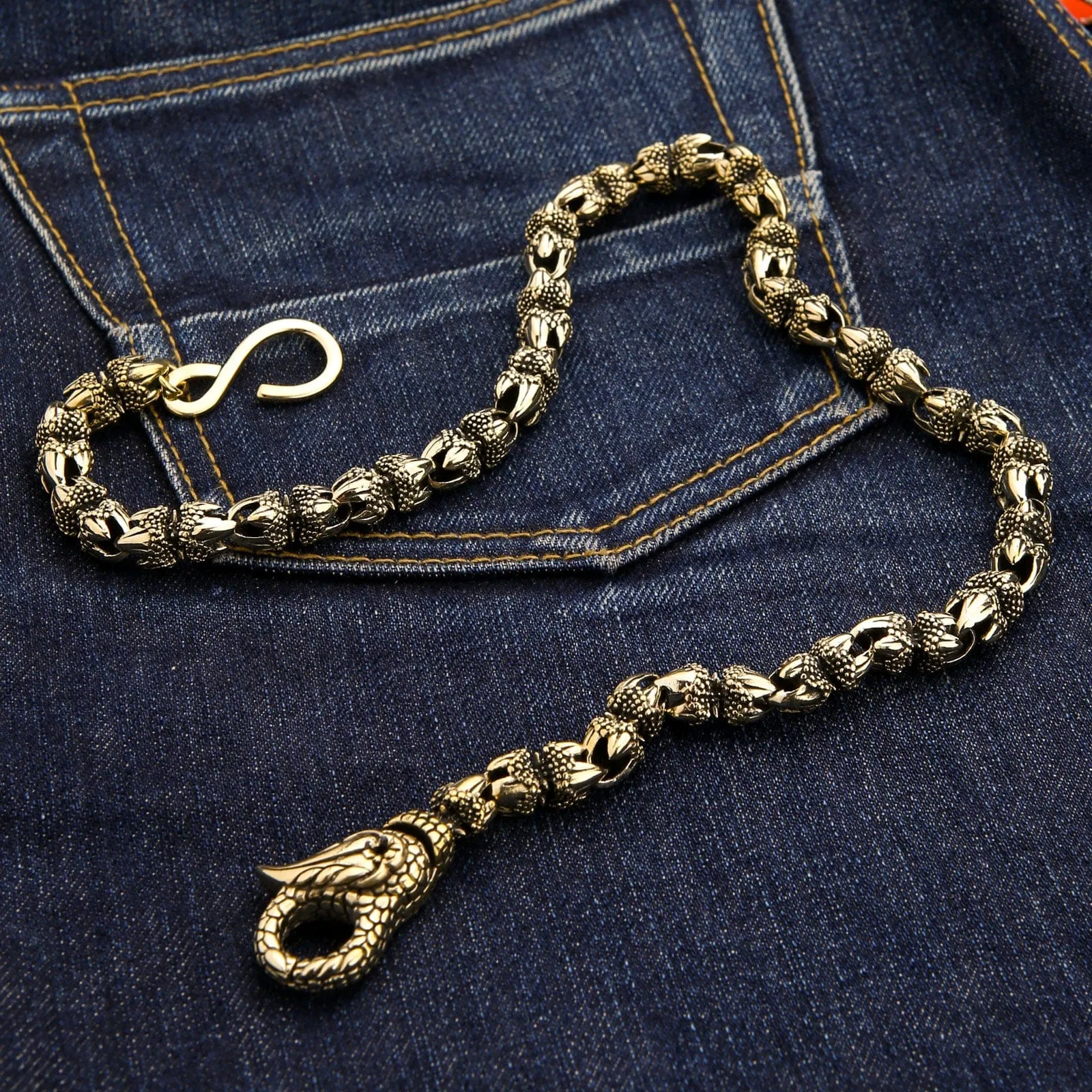 Brass Dragon Claw Wallet Chain