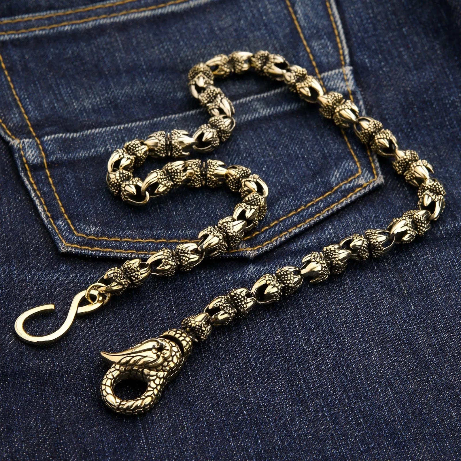 Brass Dragon Claw Wallet Chain