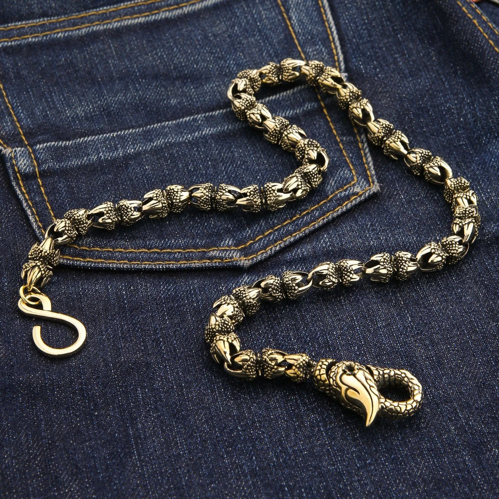 Brass Dragon Claw Wallet Chain