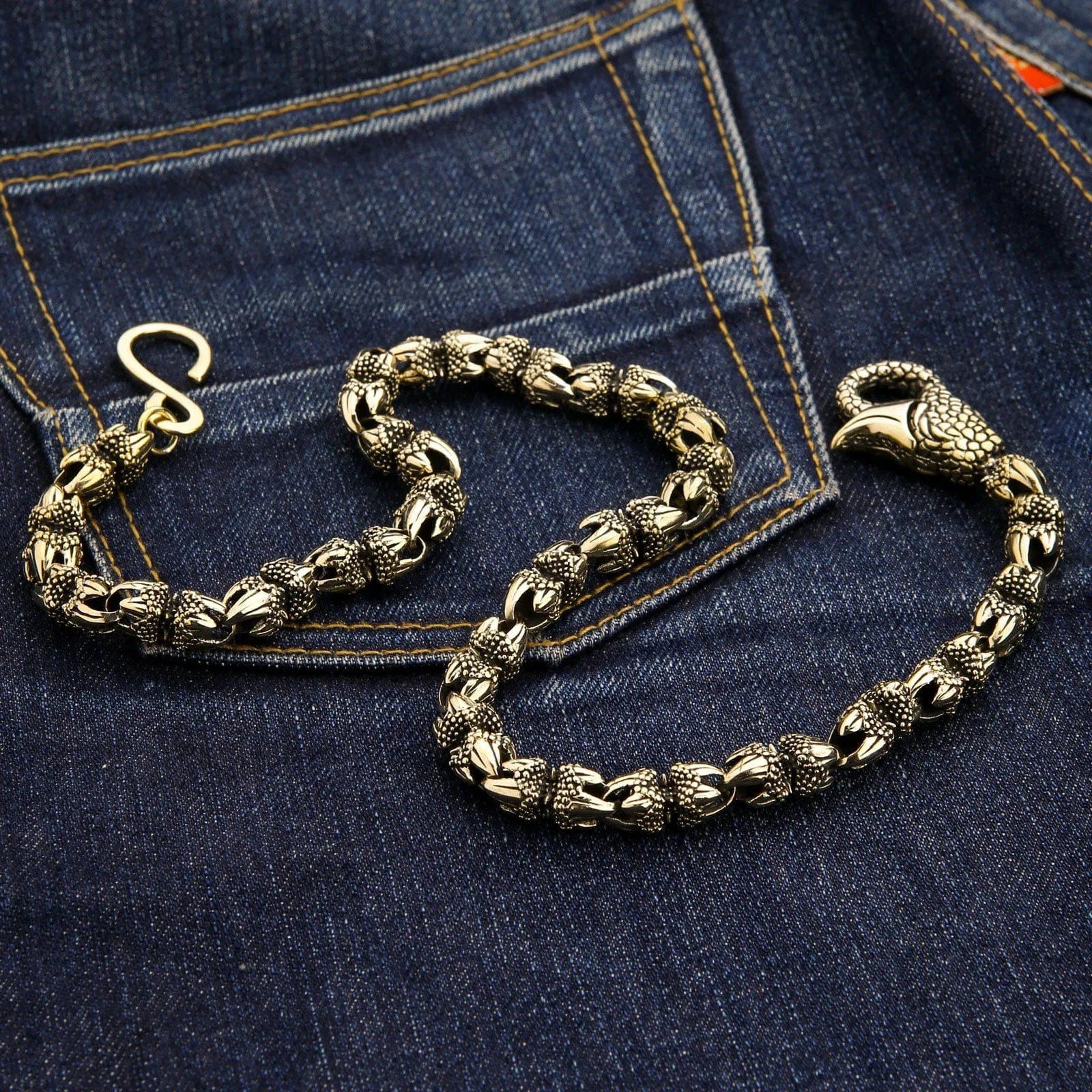 Brass Dragon Claw Wallet Chain