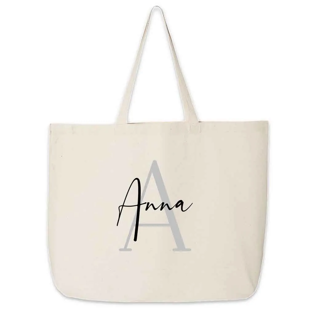 Bridal Party Tote Bag Personalized with Stylized Monogram