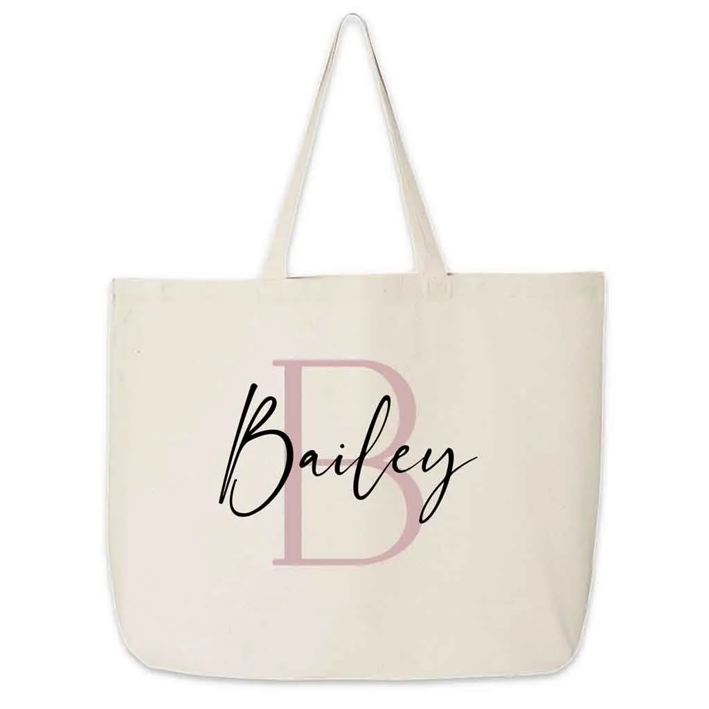 Bridal Party Tote Bag Personalized with Stylized Monogram