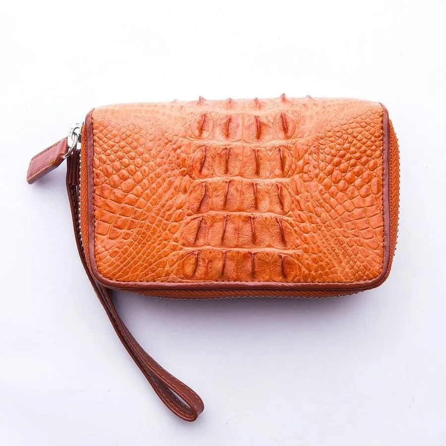 Brown Crocodile Tail Skin Wallets