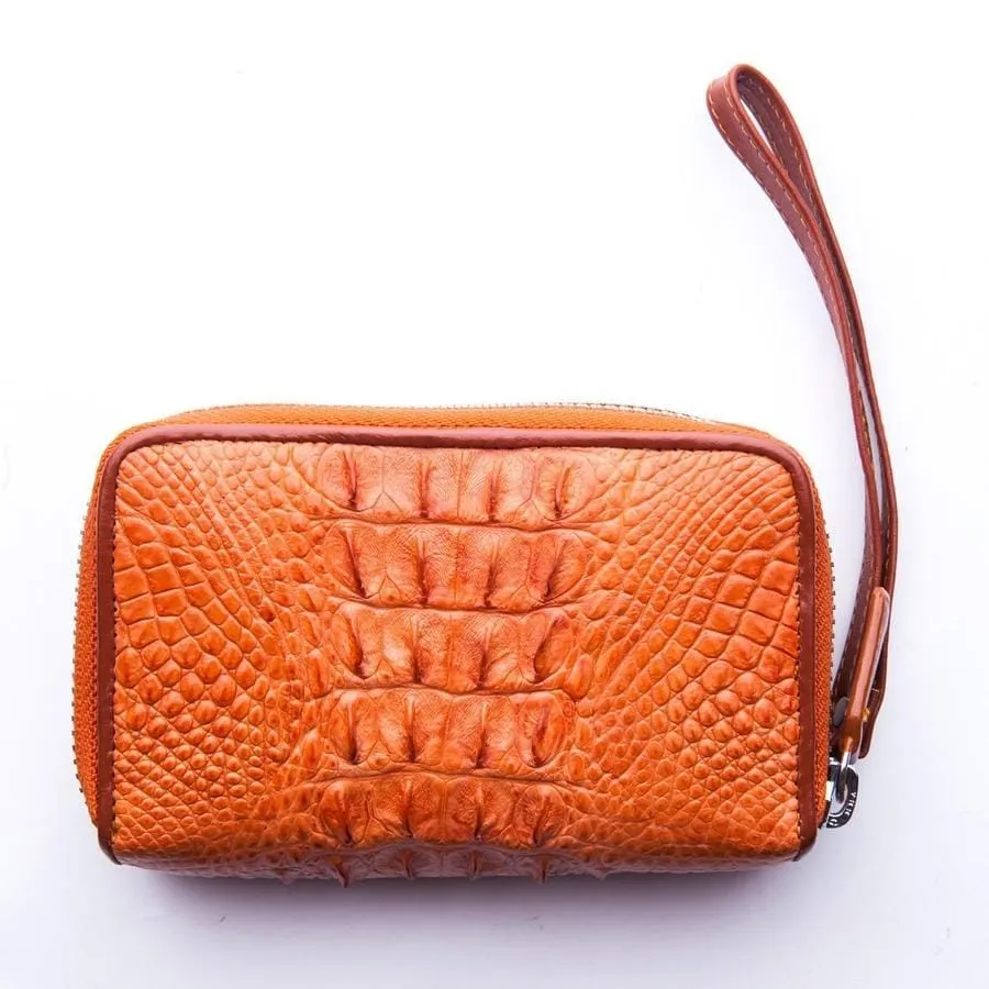 Brown Crocodile Tail Skin Wallets