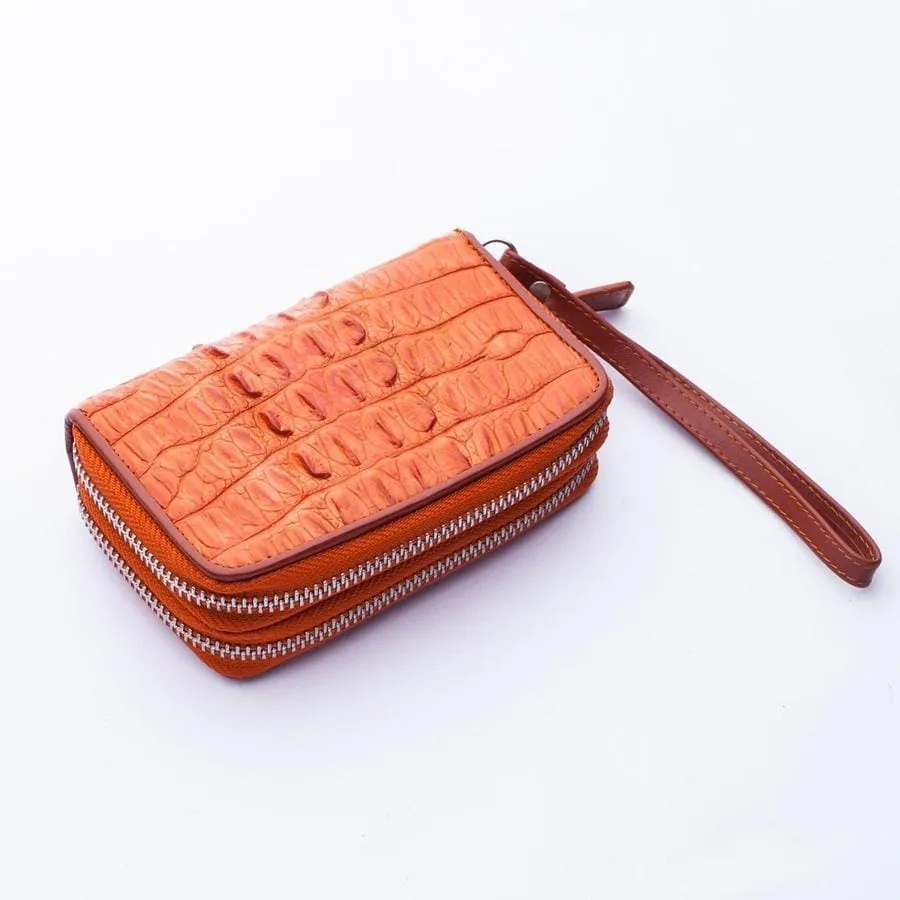 Brown Crocodile Tail Skin Wallets