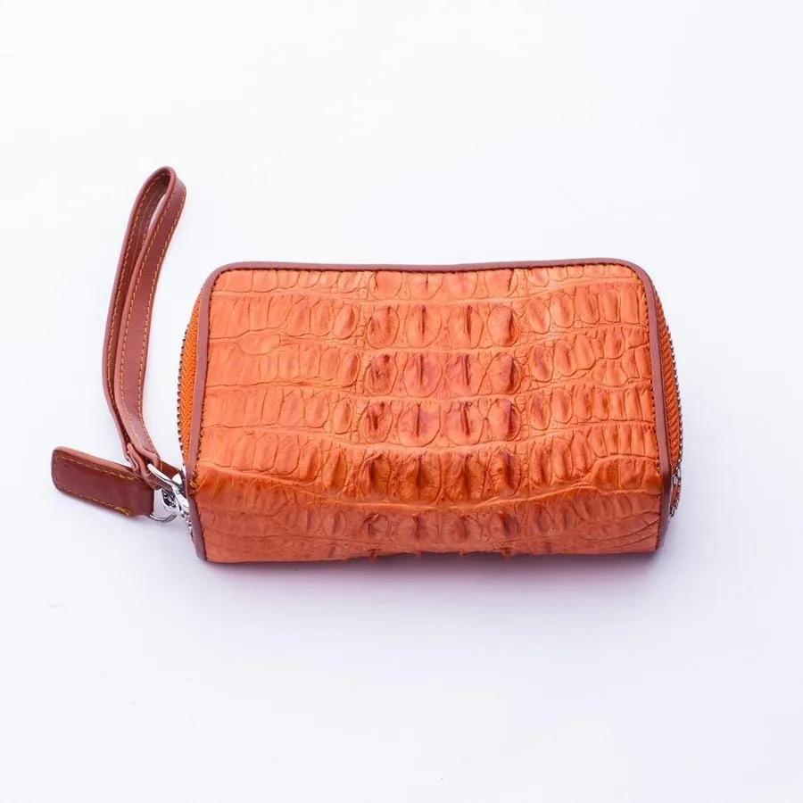 Brown Crocodile Tail Skin Wallets