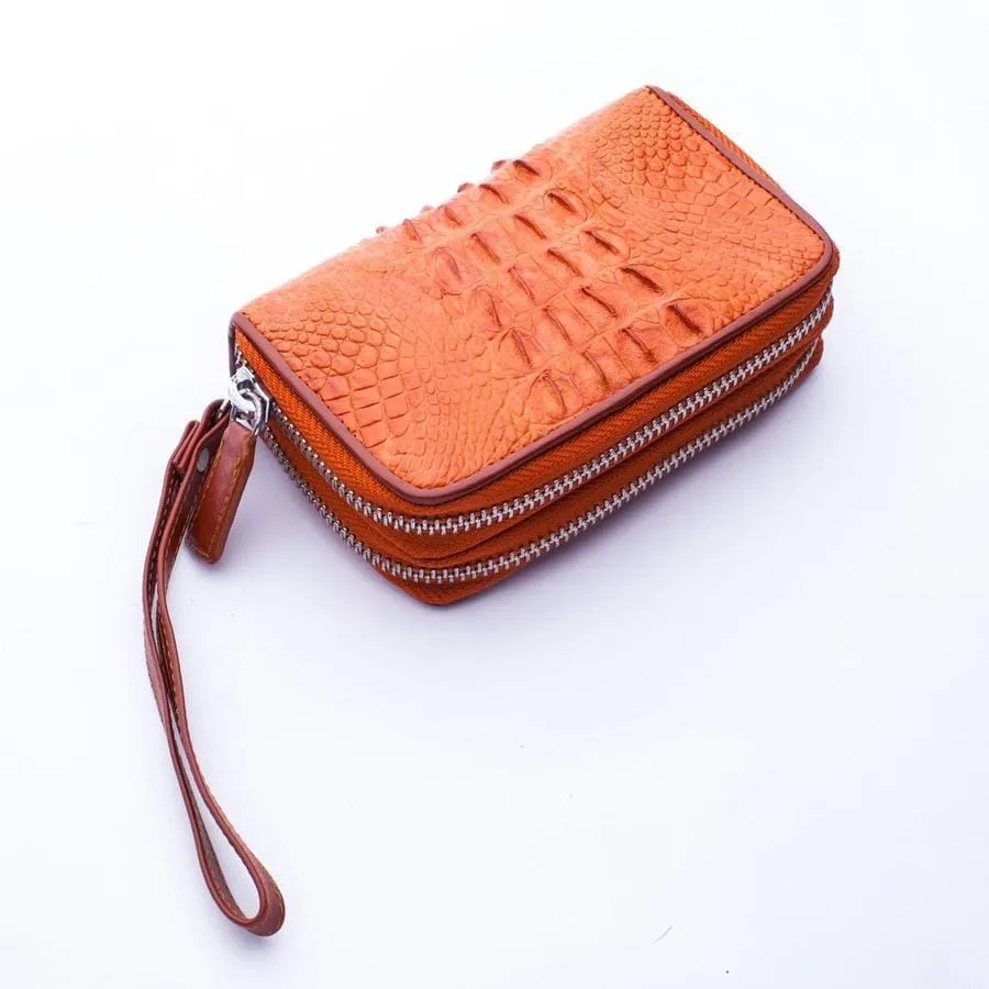 Brown Crocodile Tail Skin Wallets