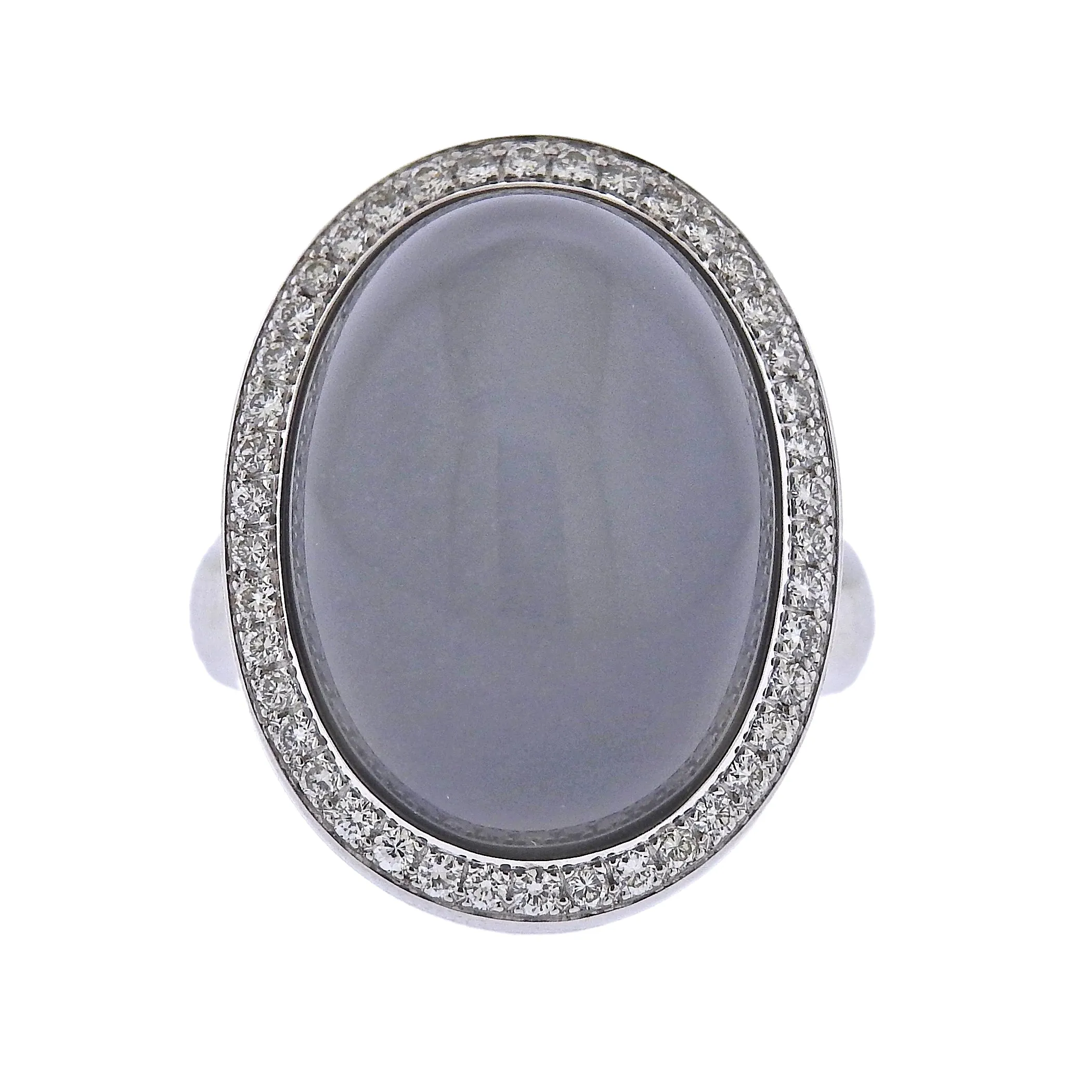 Bucherer Gold Diamond 24.16ct Grey Moonstone Ring