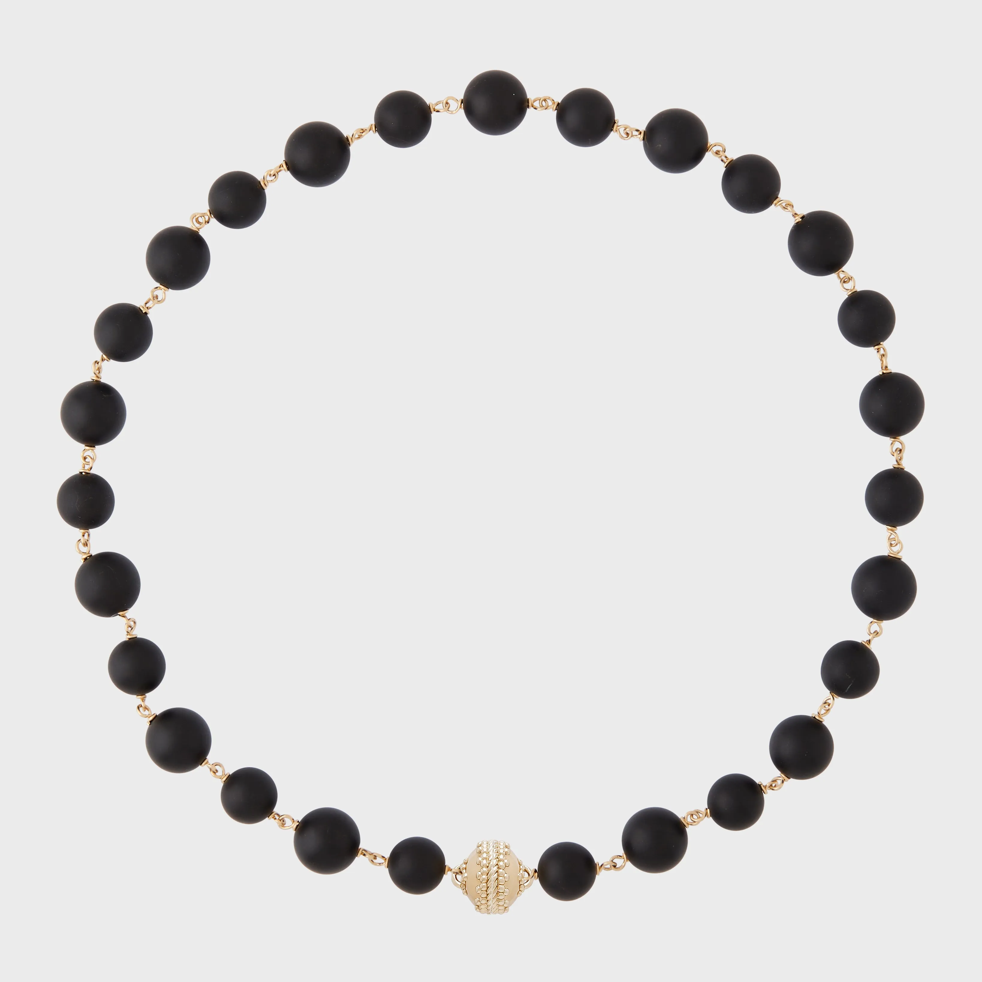 Caspian Victoire Matte Black Onyx 12-14mm Necklace